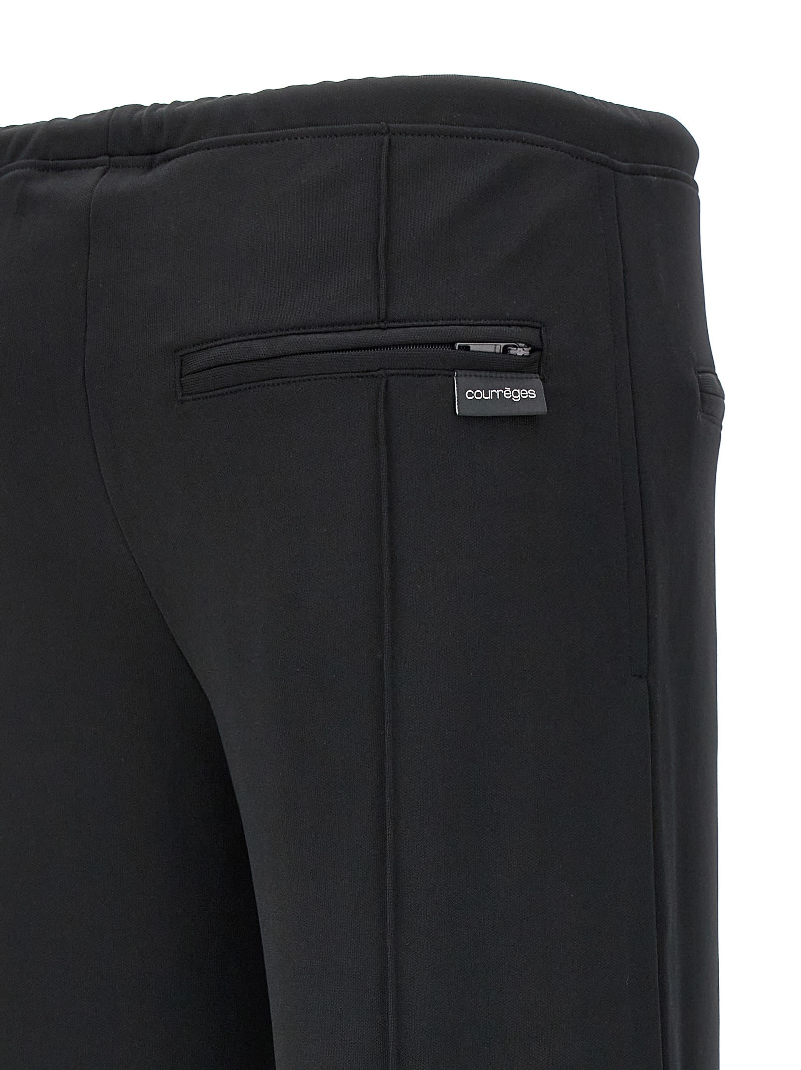 Shop Courrèges Interlock Tracksuit Pants In Black