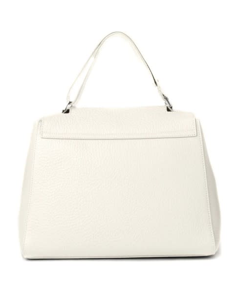 Shop Orciani Sveva Soft Medium Shoulder Bag In Leather With Shoulder Strap In Bianco