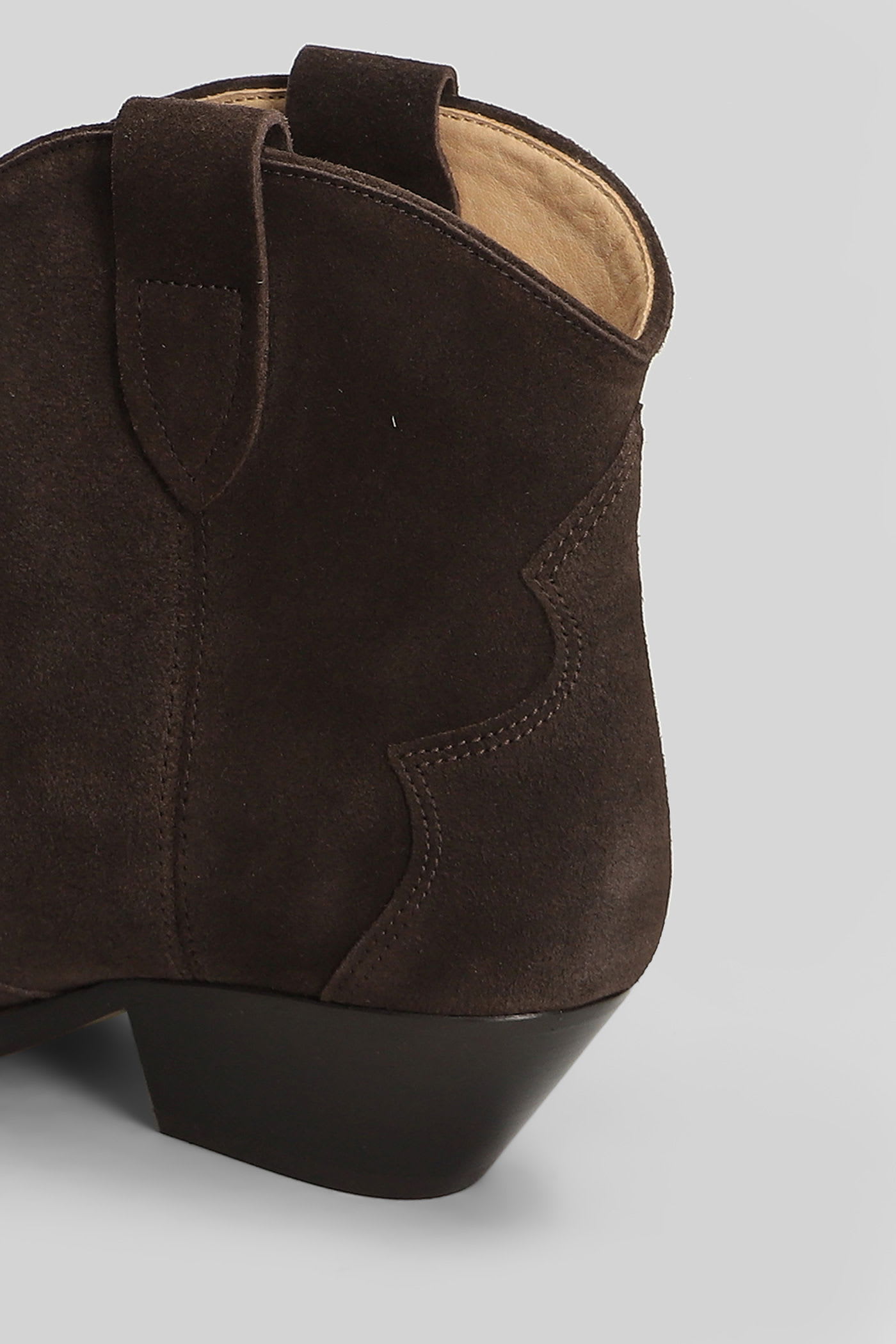 Isabel Marant Suede Western Cuban Heel Boots In Brown