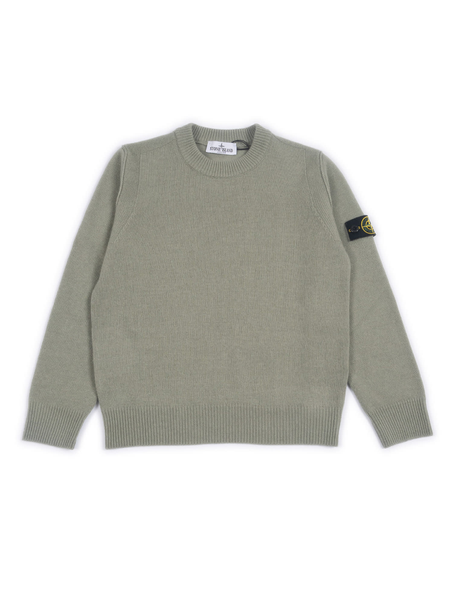 Stone Island Sweater Junior Kids Color Sand In Green