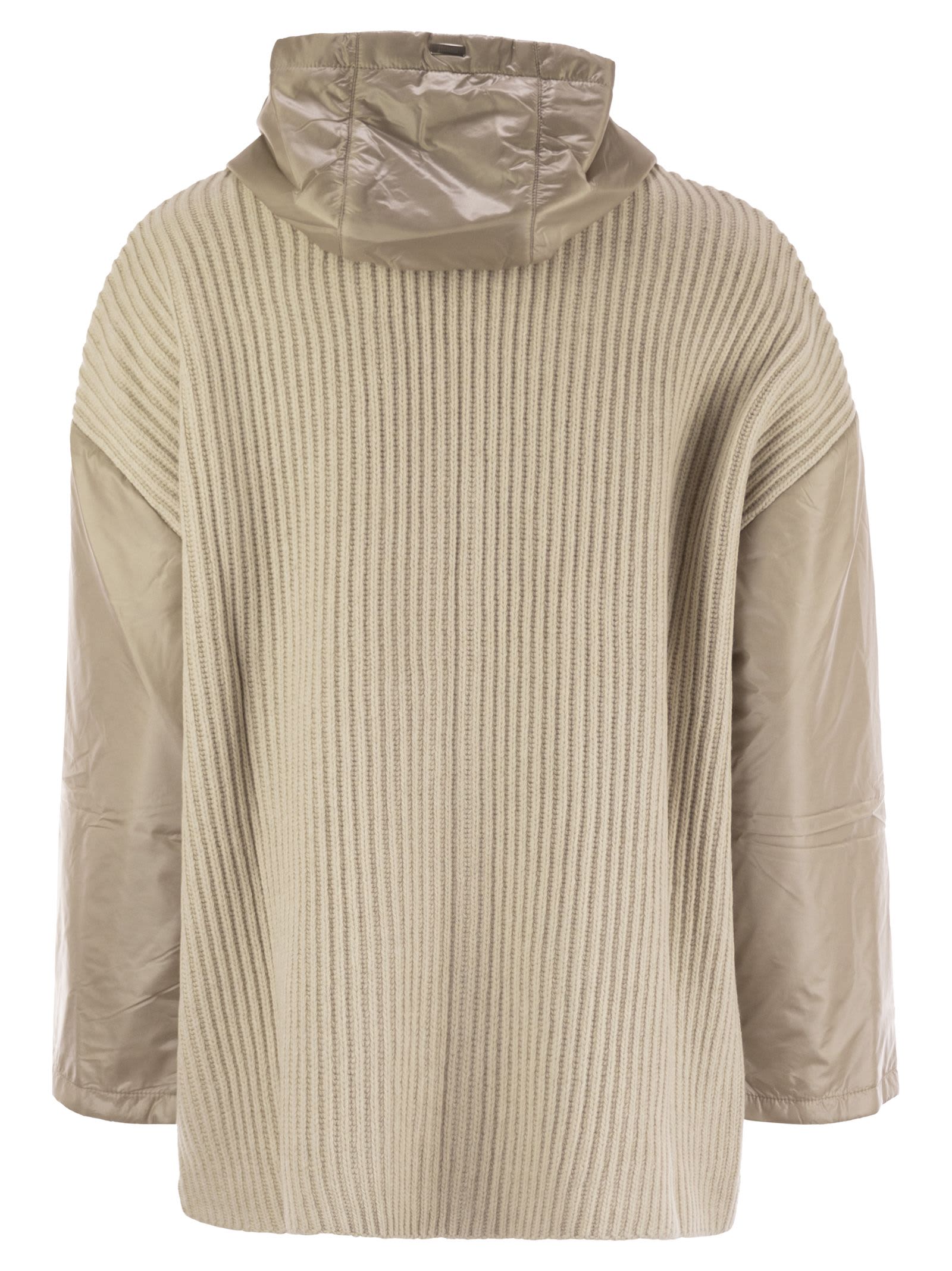 Herno Resort Jacket In Wool And Ultralight Nylon In Sand