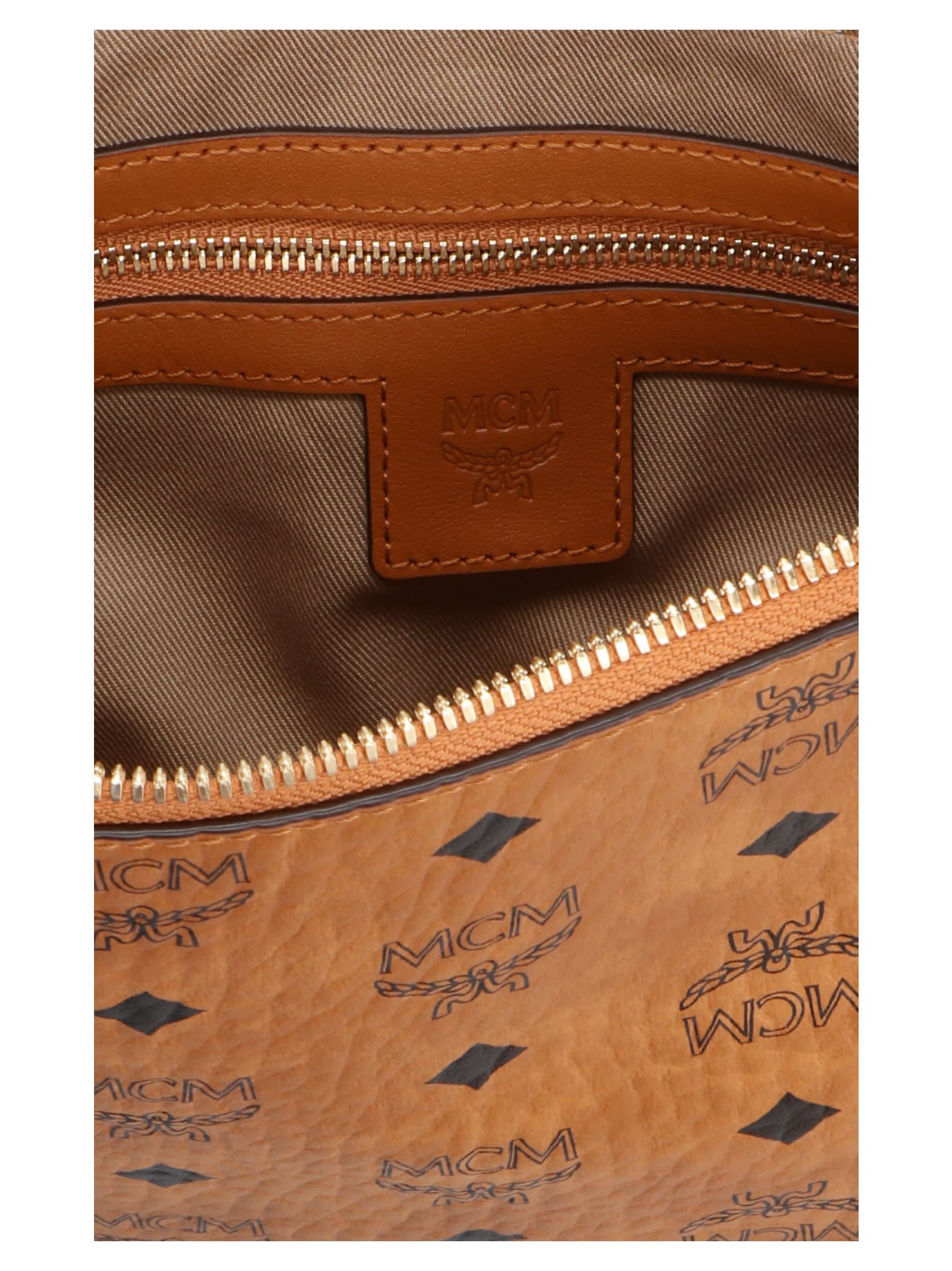 Mcm Monogram Pattern Canvas Pouch Rectangular Shape In Multi