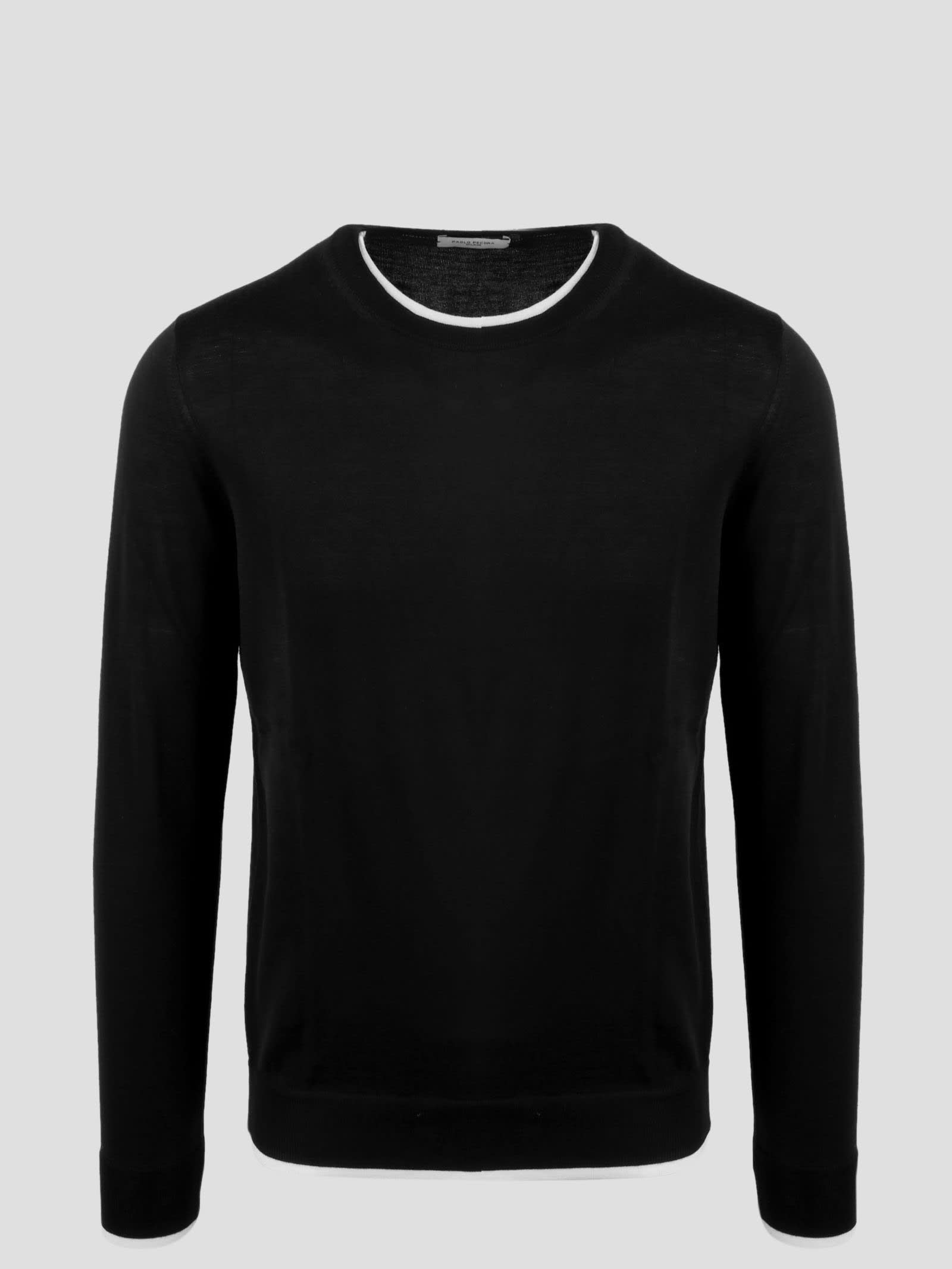 Shop Paolo Pecora Merino Wool Sweater In Black