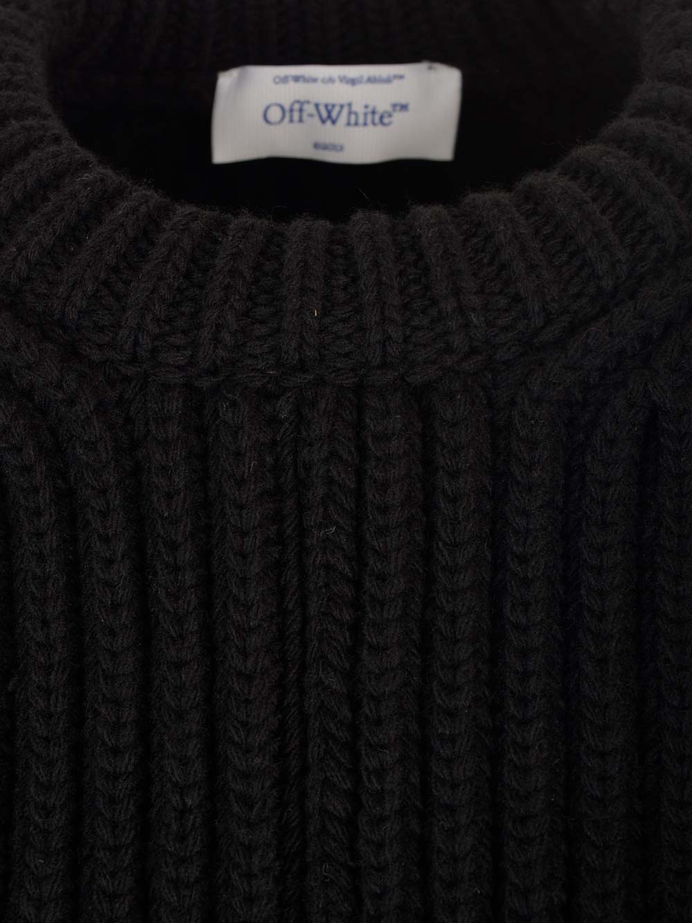 Off-white Black Cut-out Wool Sweater For Women In Black