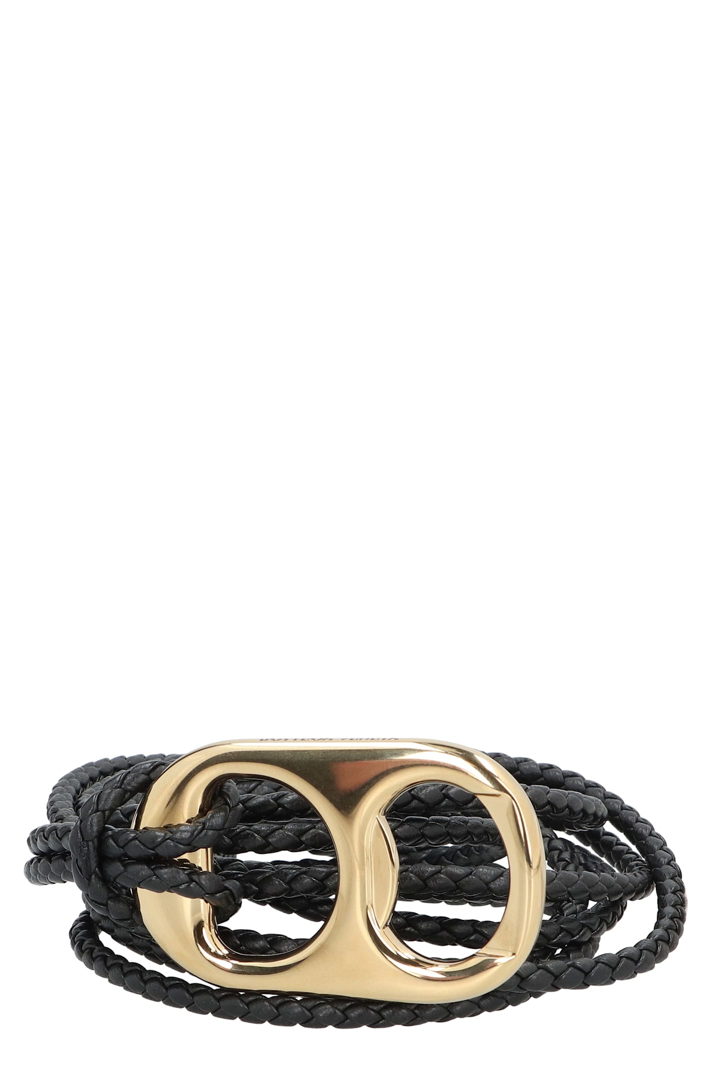 Bottega Veneta Intrecciato Nappa Belt In Black