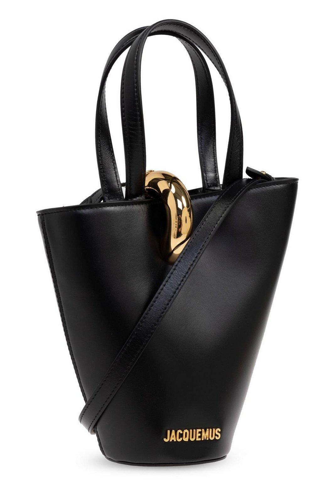 Jacquemus The Small Bambola Asymmetric Mini Bucket Bag In Black