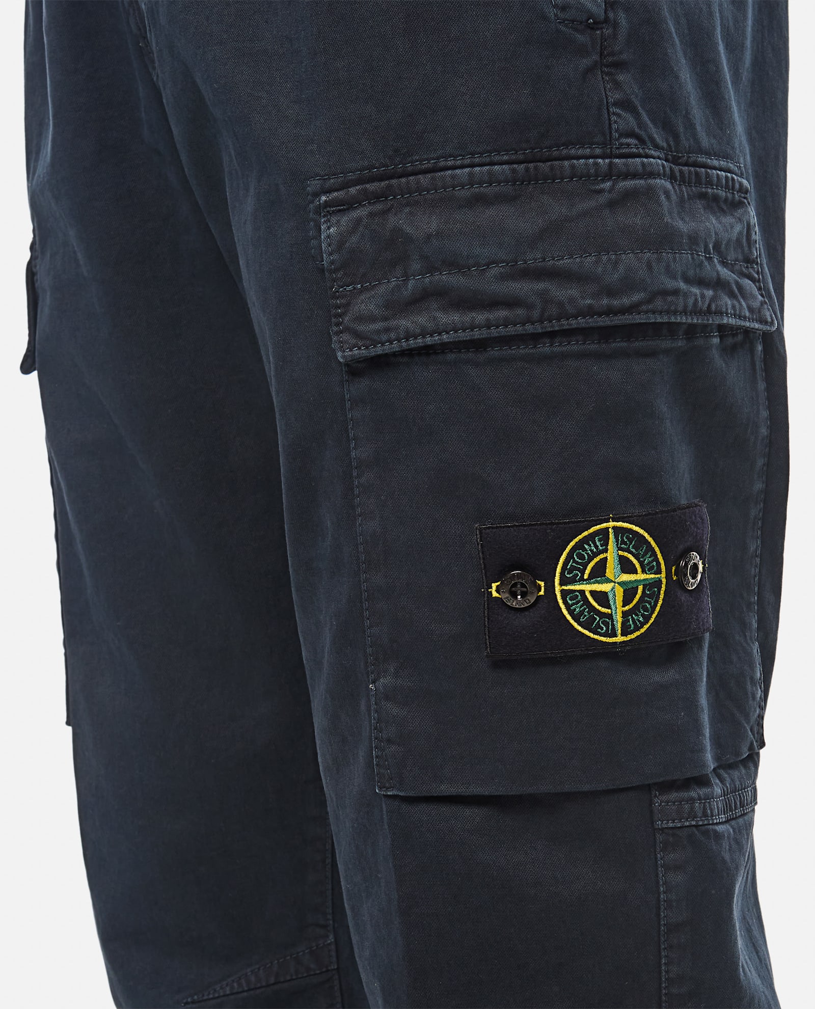 Shop Stone Island Cargo Trousers In Blue