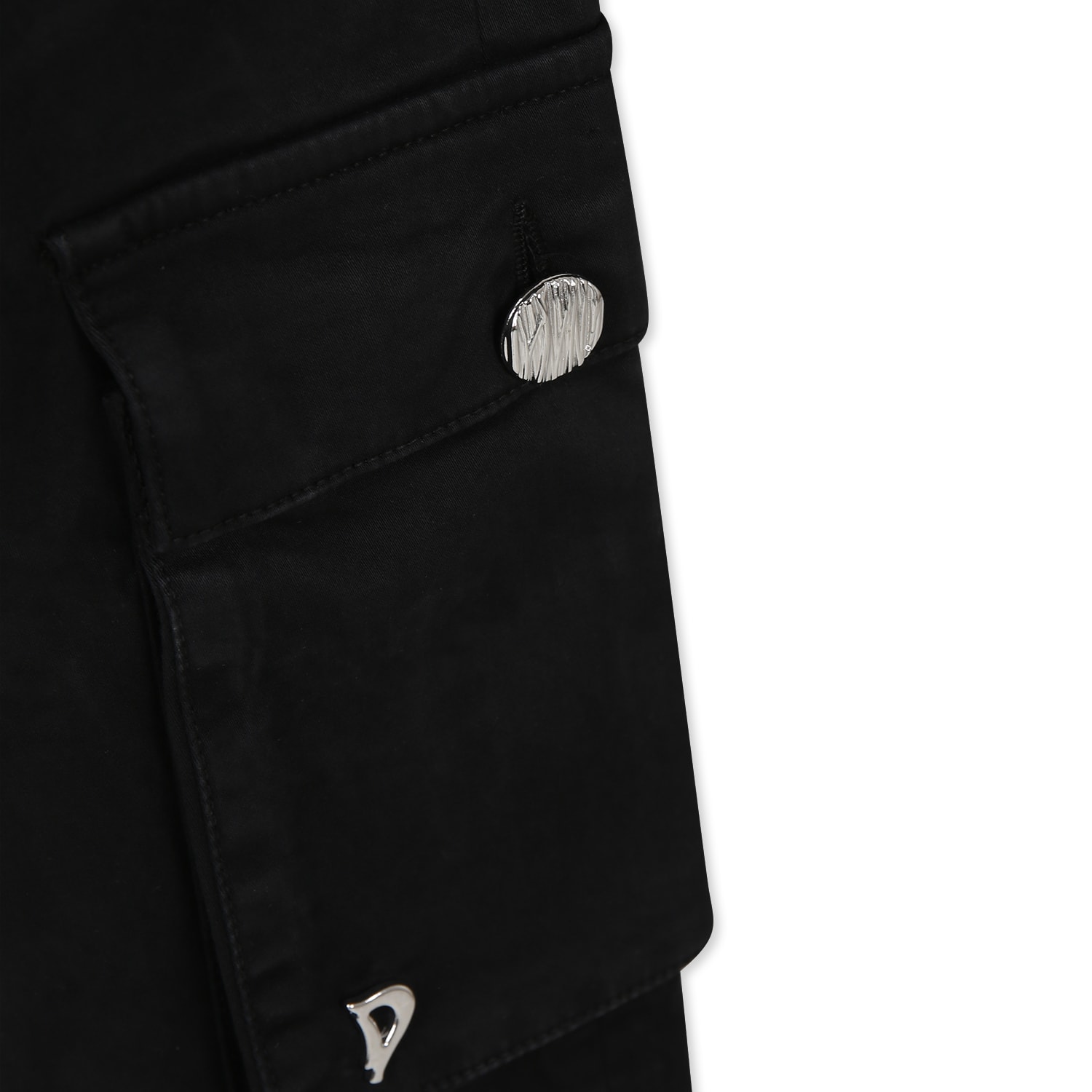 Dondup Black Trousers For Girl With Logo In Black