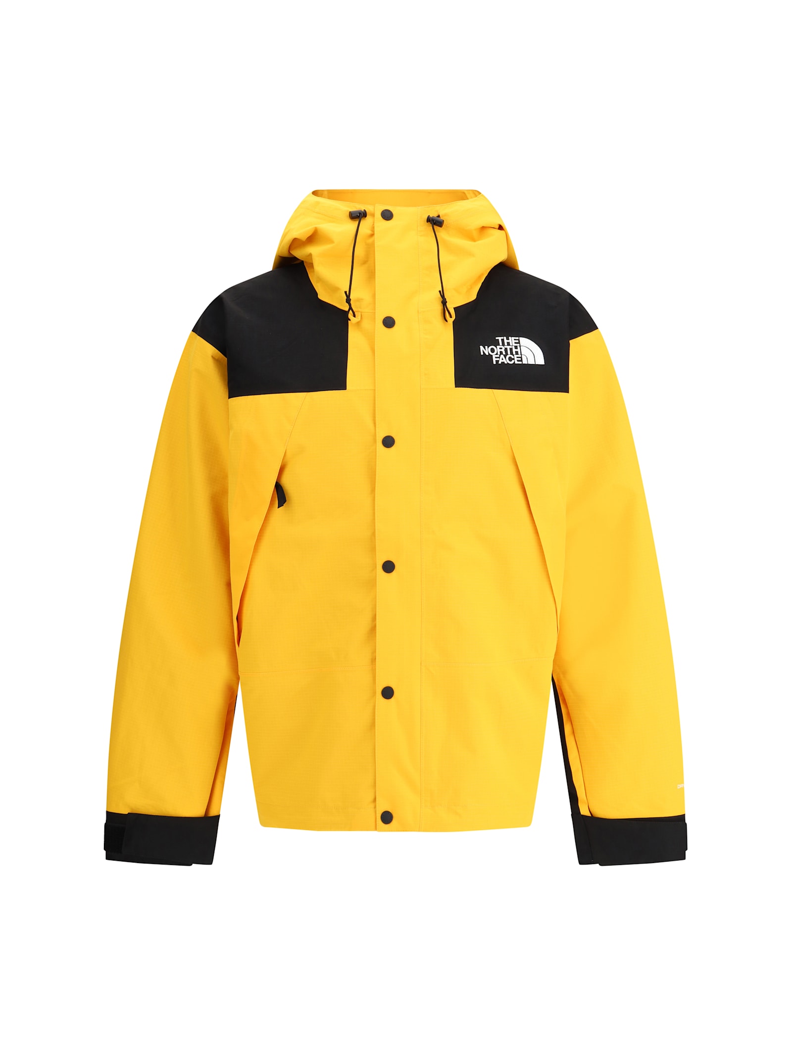 The North Face Windbreaker Jacket With Drawstring And Hood In Yellow
