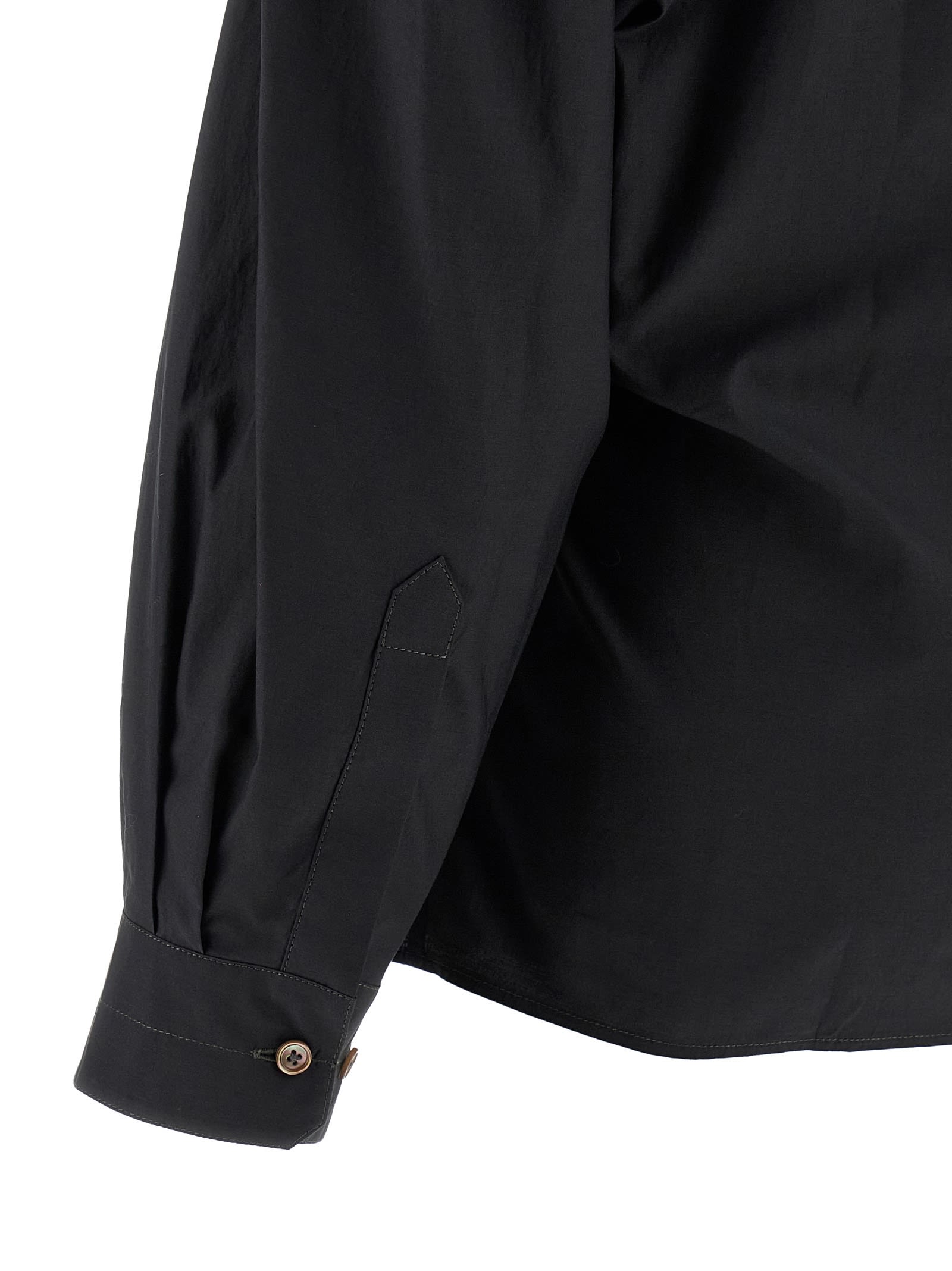 Lemaire Straight Collar Twisted Shirt In Black