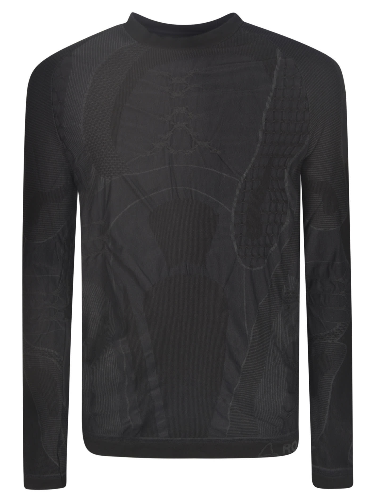 Roa Pattern Print Round Neck Sweatshirt In Grey/black