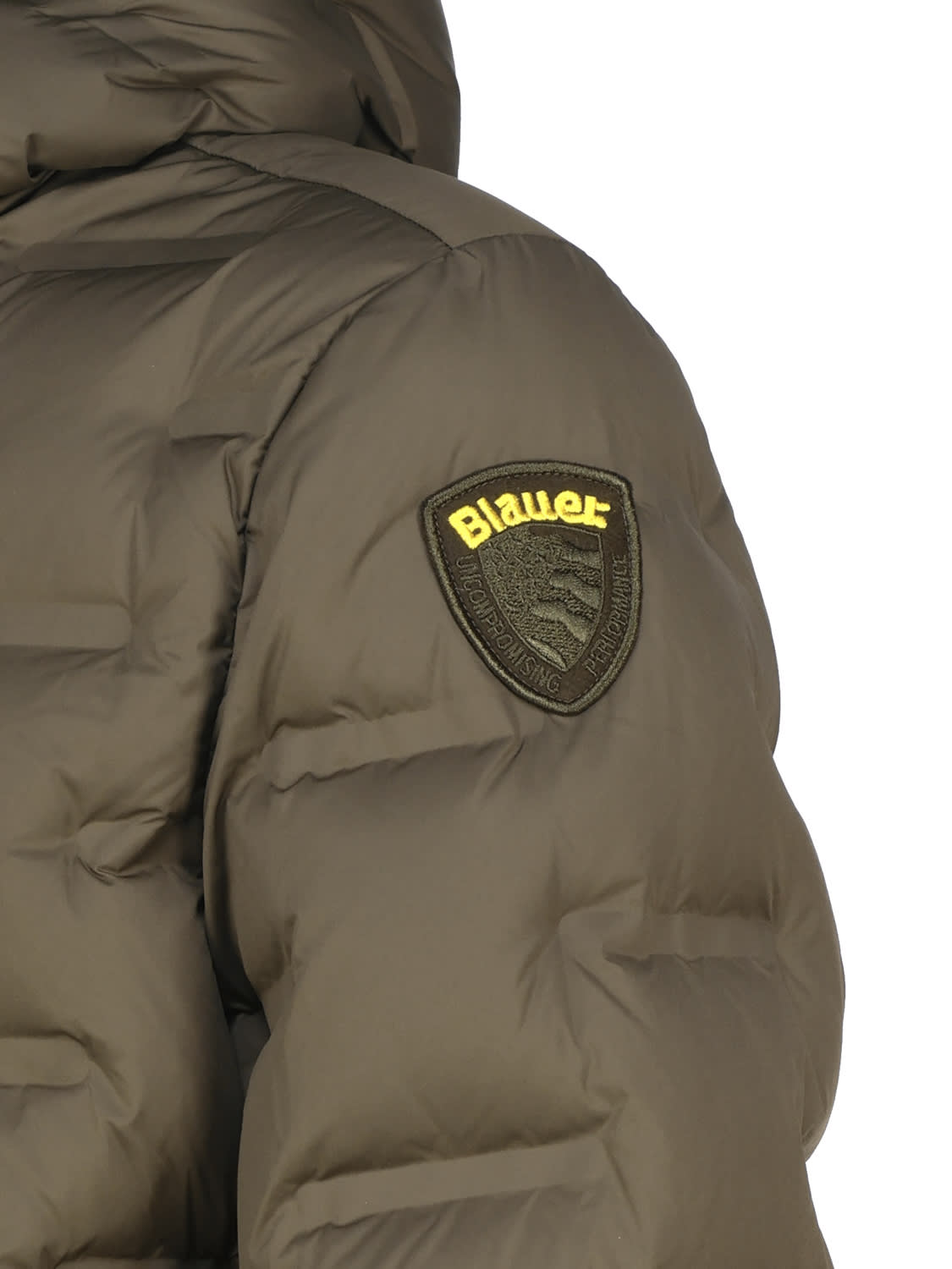 Shop Blauer Nylon Down Jacket With Rectangle Quilting