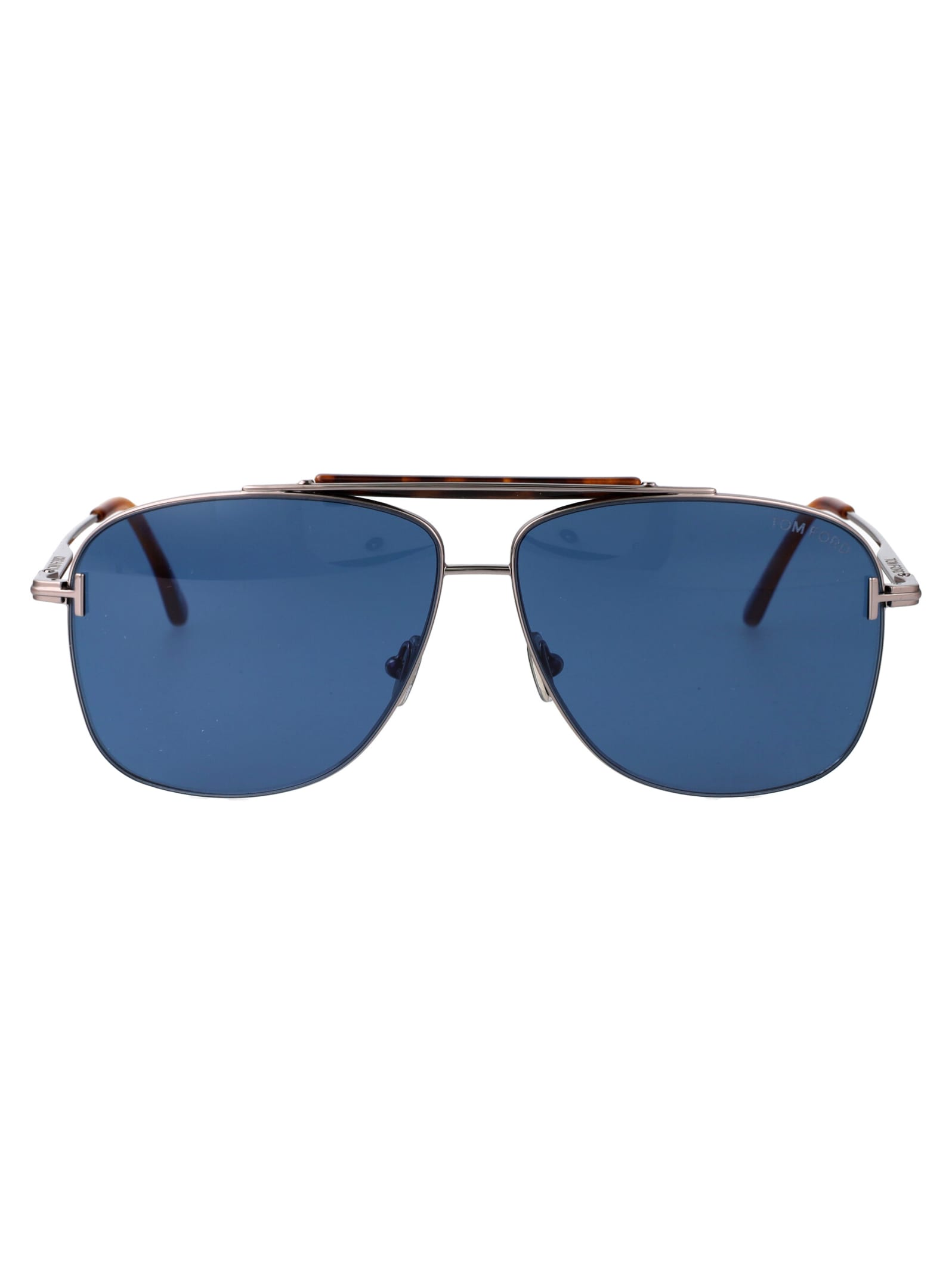 Shop Tom Ford Jaden Sunglasses In 14v Rutenio Chiaro Luc / Blu