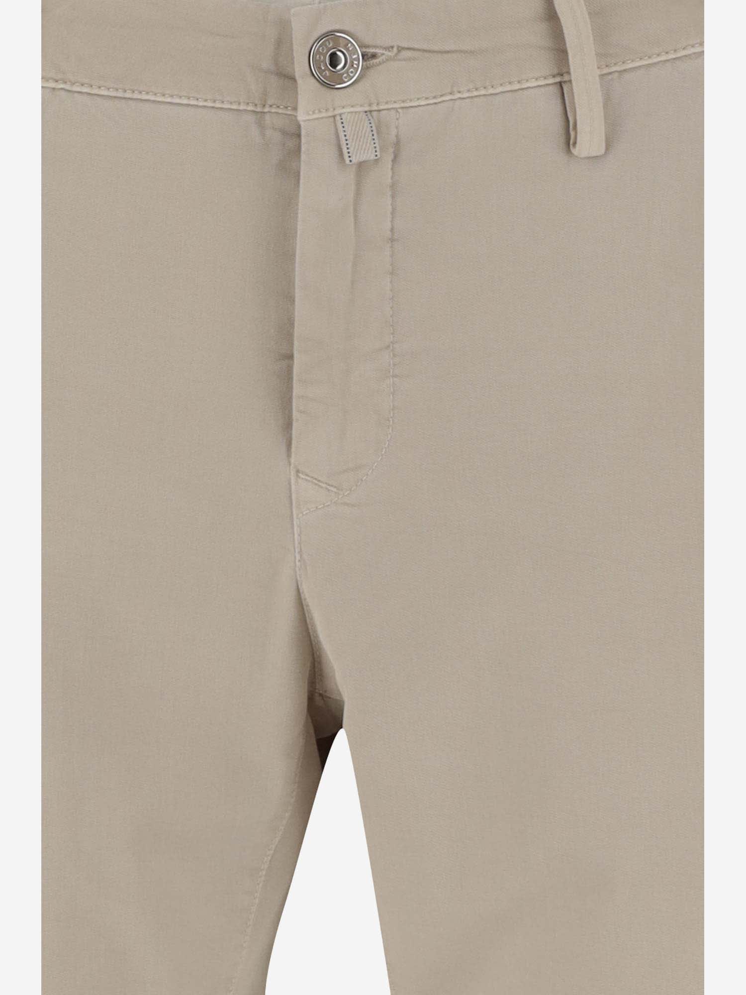 Shop Jacob Cohen Cotton Blend Stretch Pants In Beige
