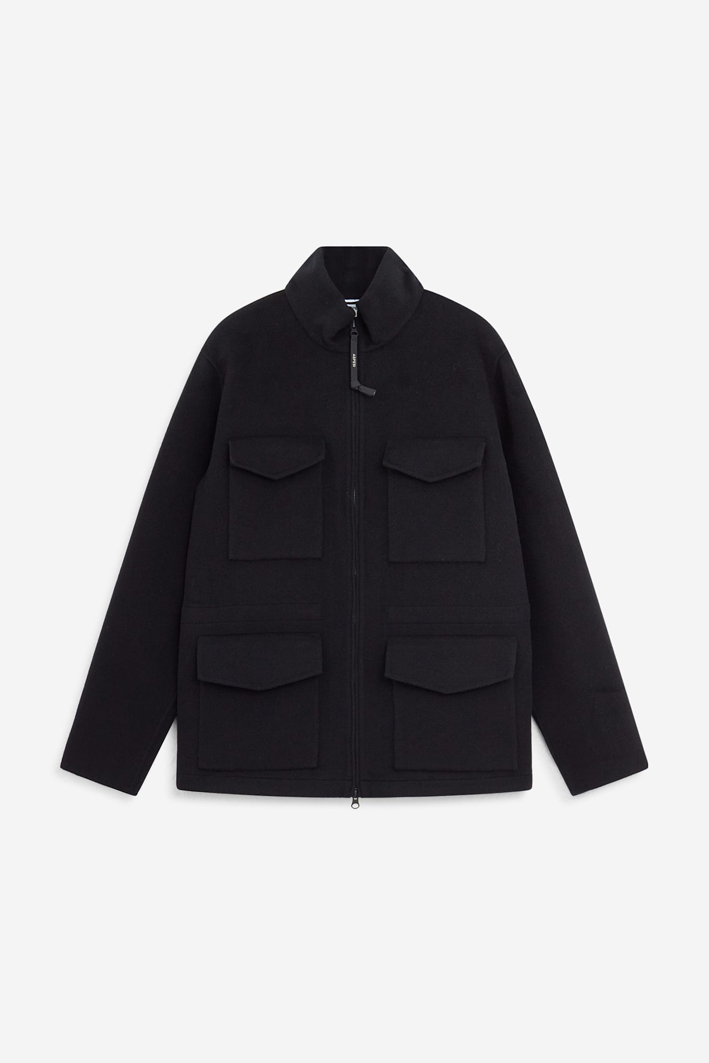 Aspesi Pocketed Zipped Single-breasted Coat In Black