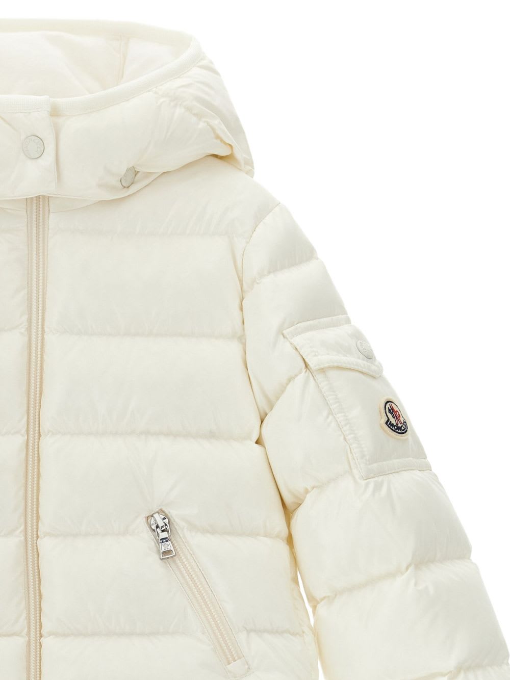 Moncler Enfant Quilted Down Jacket With Hood In White
