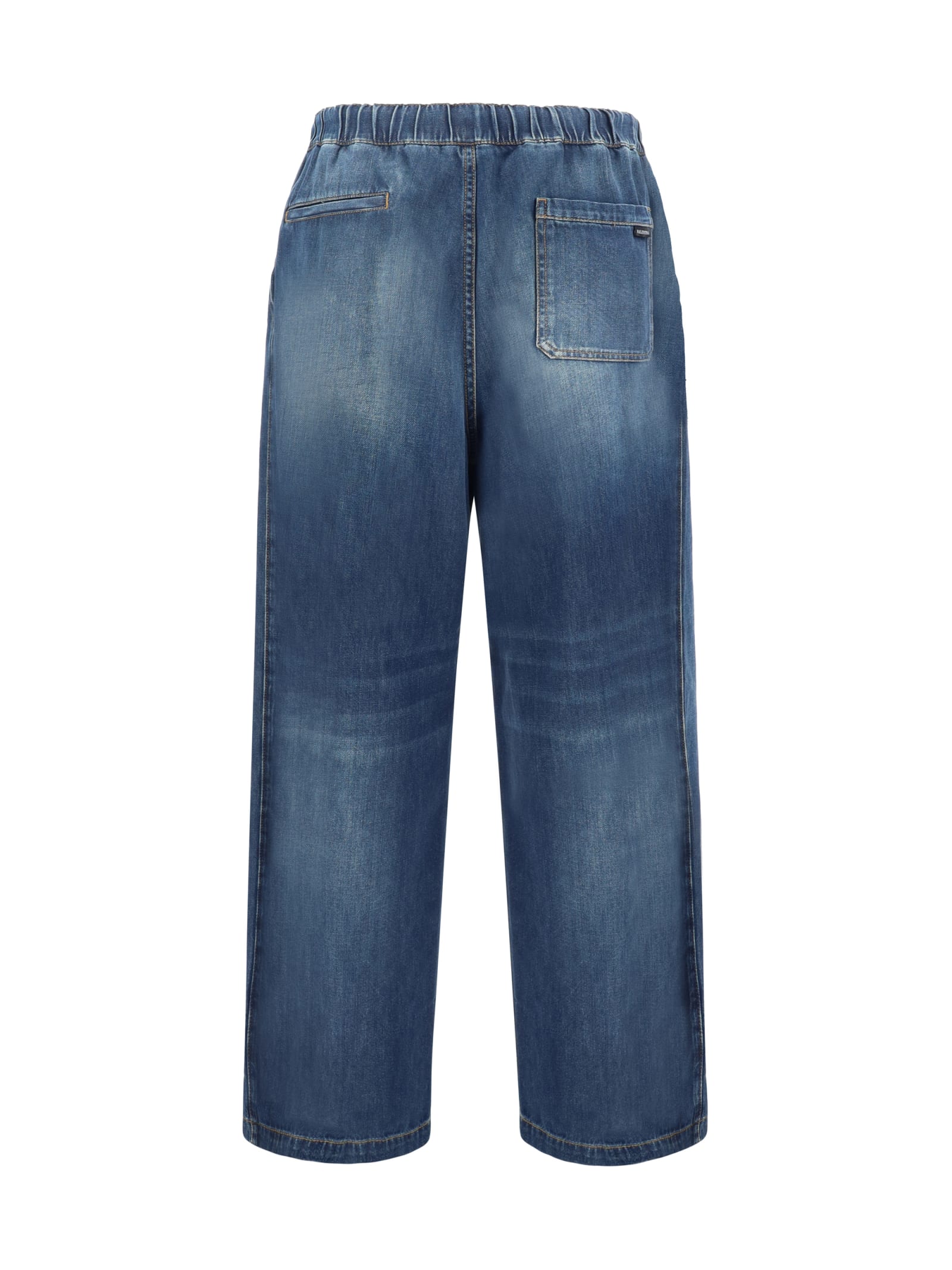 Shop Valentino High Waist Straight Leg Jeans In Denim Scuro