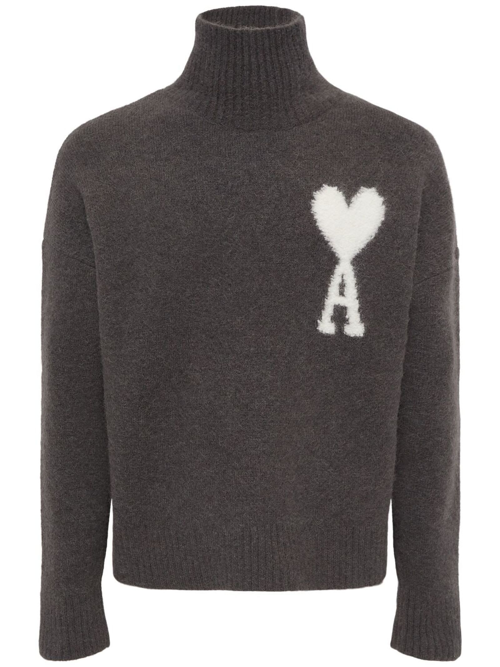 Shop Ami Alexandre Mattiussi Ami Sweaters Grey