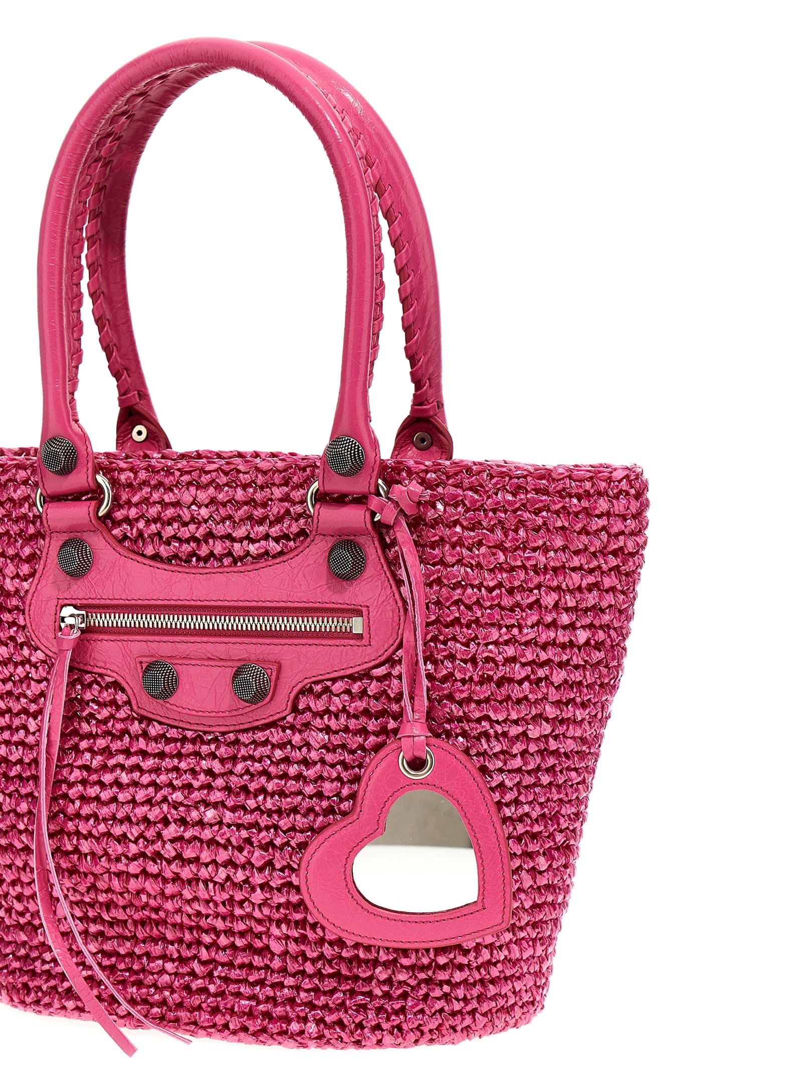 Shop Balenciaga Le Cagole Panier Shopping Bag In Fuchsia