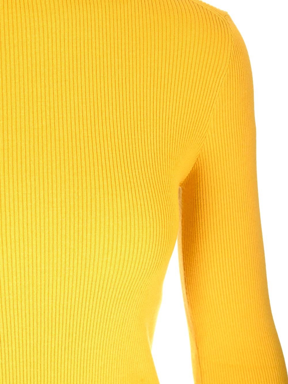 Shop Burberry Ribbed Wool Sweater In Yellow