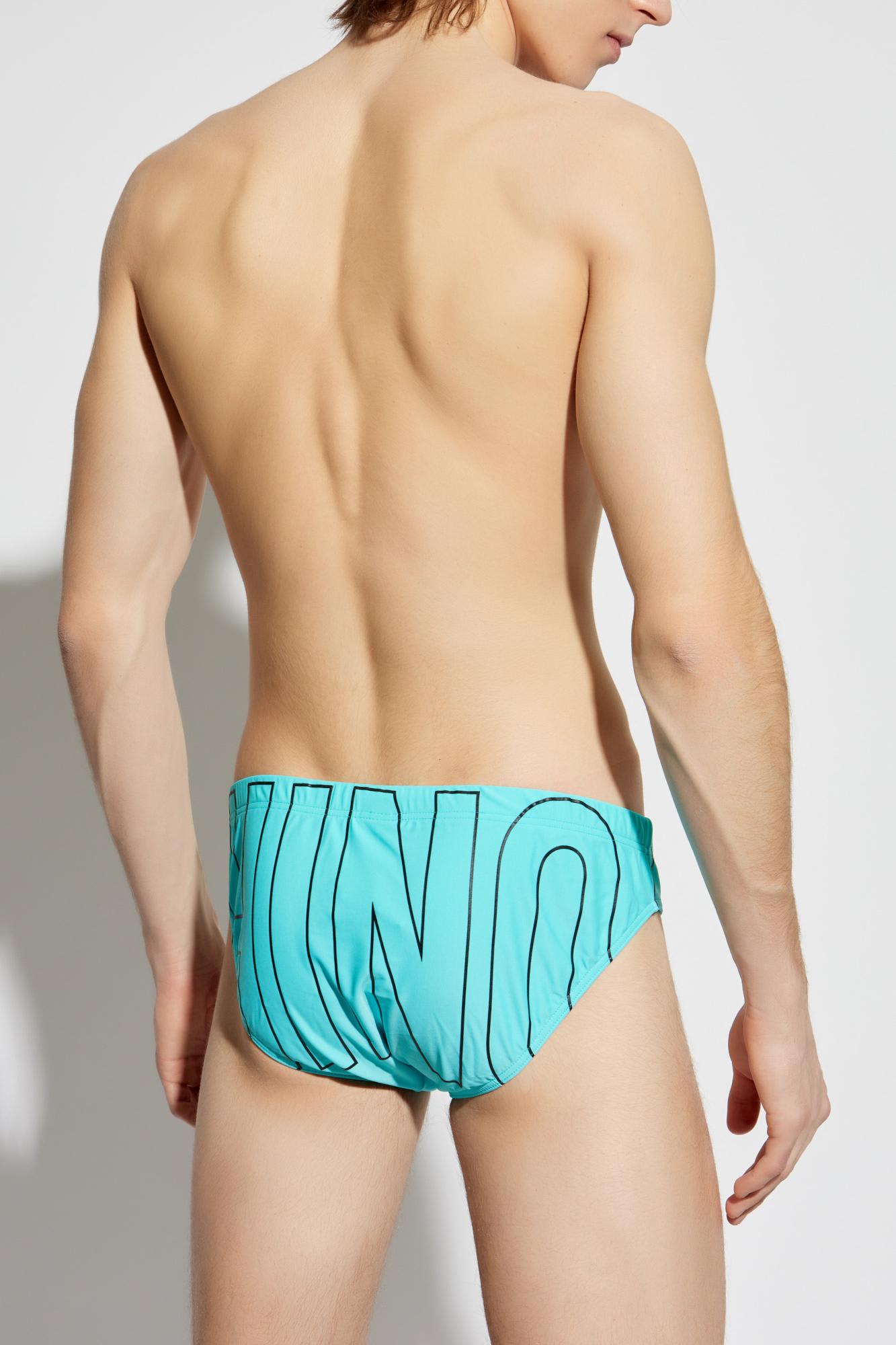 Moschino Swim Briefs In Fantasy Print Light Blue 314