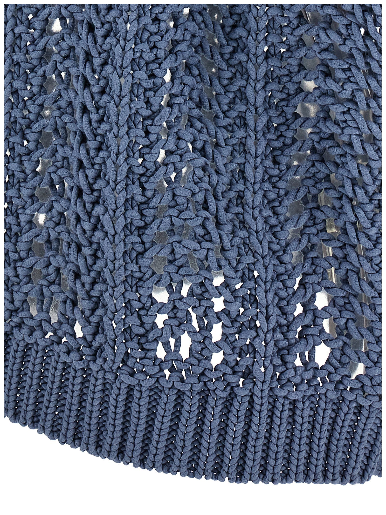 Brunello Cucinelli Ribbed Net Sweater Sweaters And Cardigans Blue