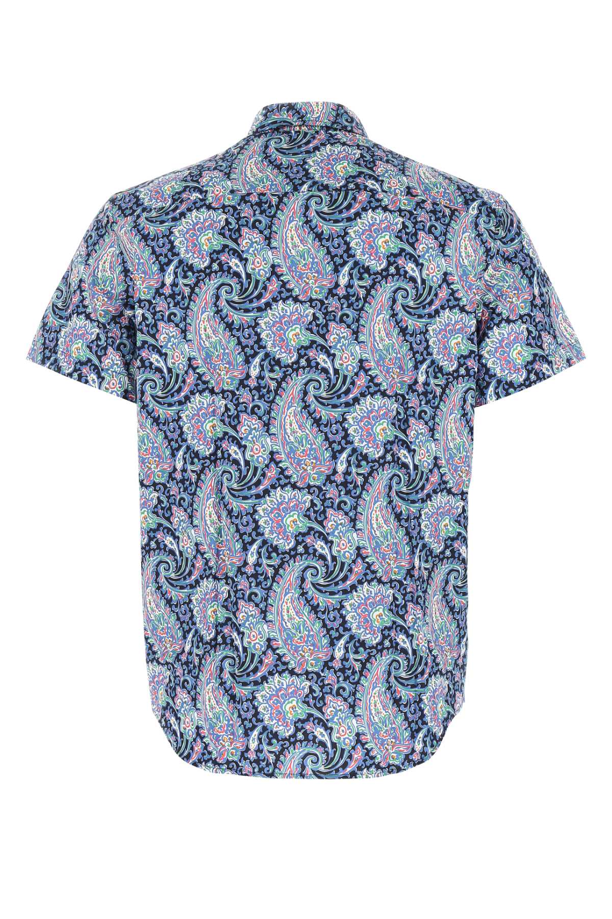 Apc Printed Cotton Jim Shirt In Blue