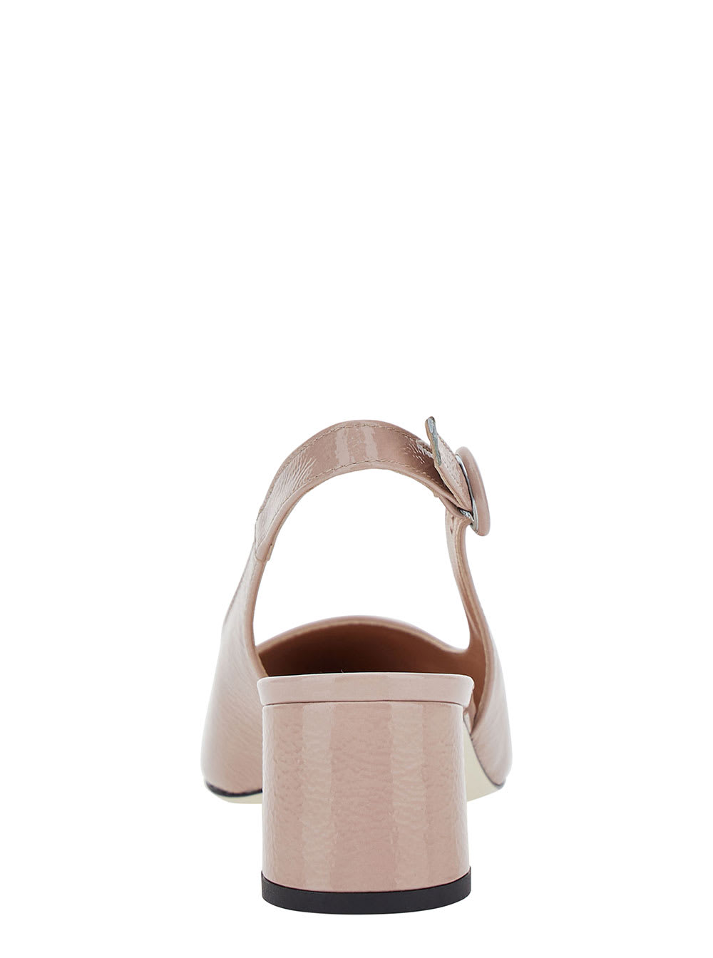 Shop Pollini Pink Slingback Pumps With Block Heel In Leather Woman