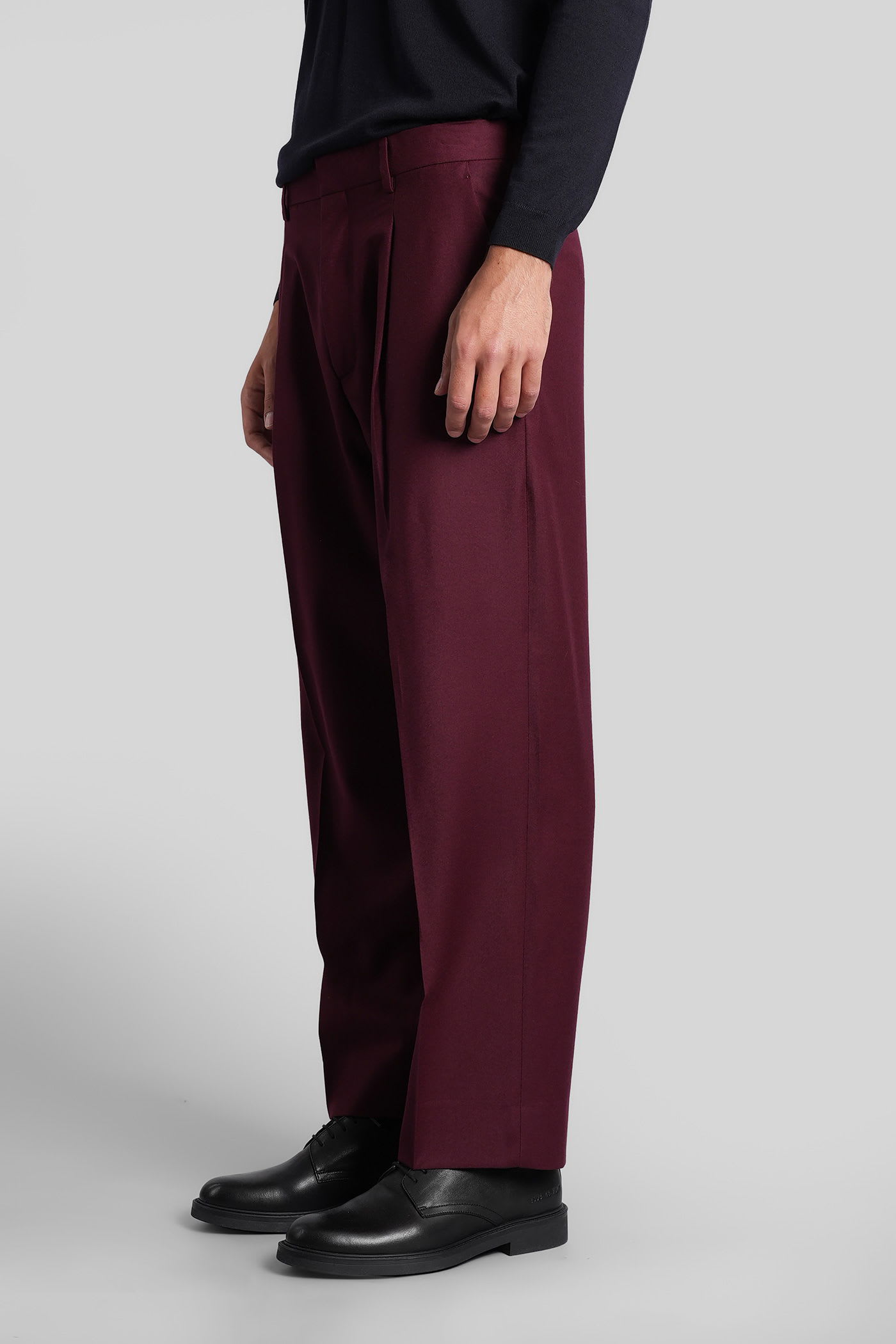 Costumein Vincent Pants In Bordeaux Wool In Burgundy