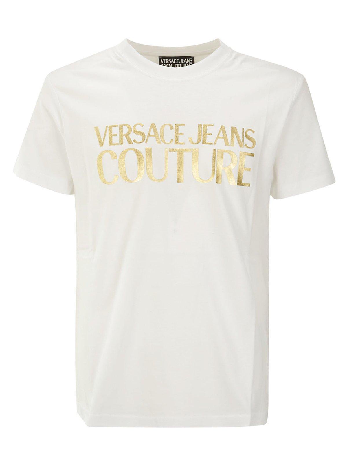 VERSACE JEANS COUTURE LOGO-PRINTED CREWNECK T-SHIRT VERSACE JEANS COUTURE