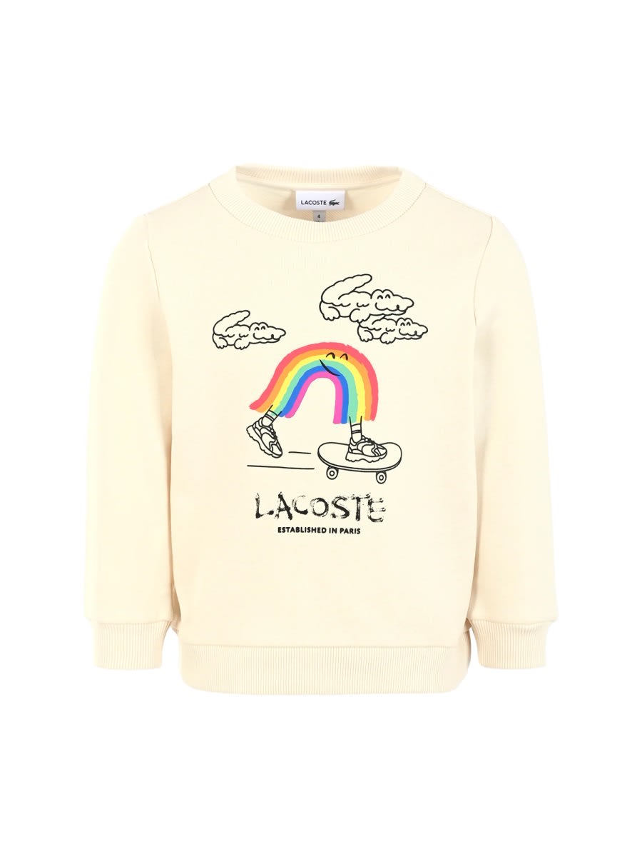 Lacoste Rainbow Sweatshirt In Yellow