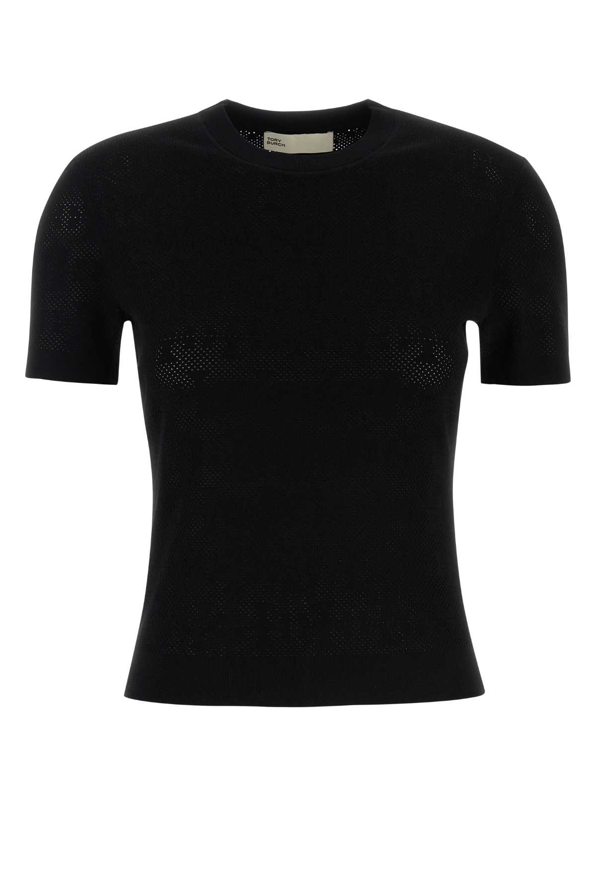 Tory Burch Black Viscose Blend Sweater In Black