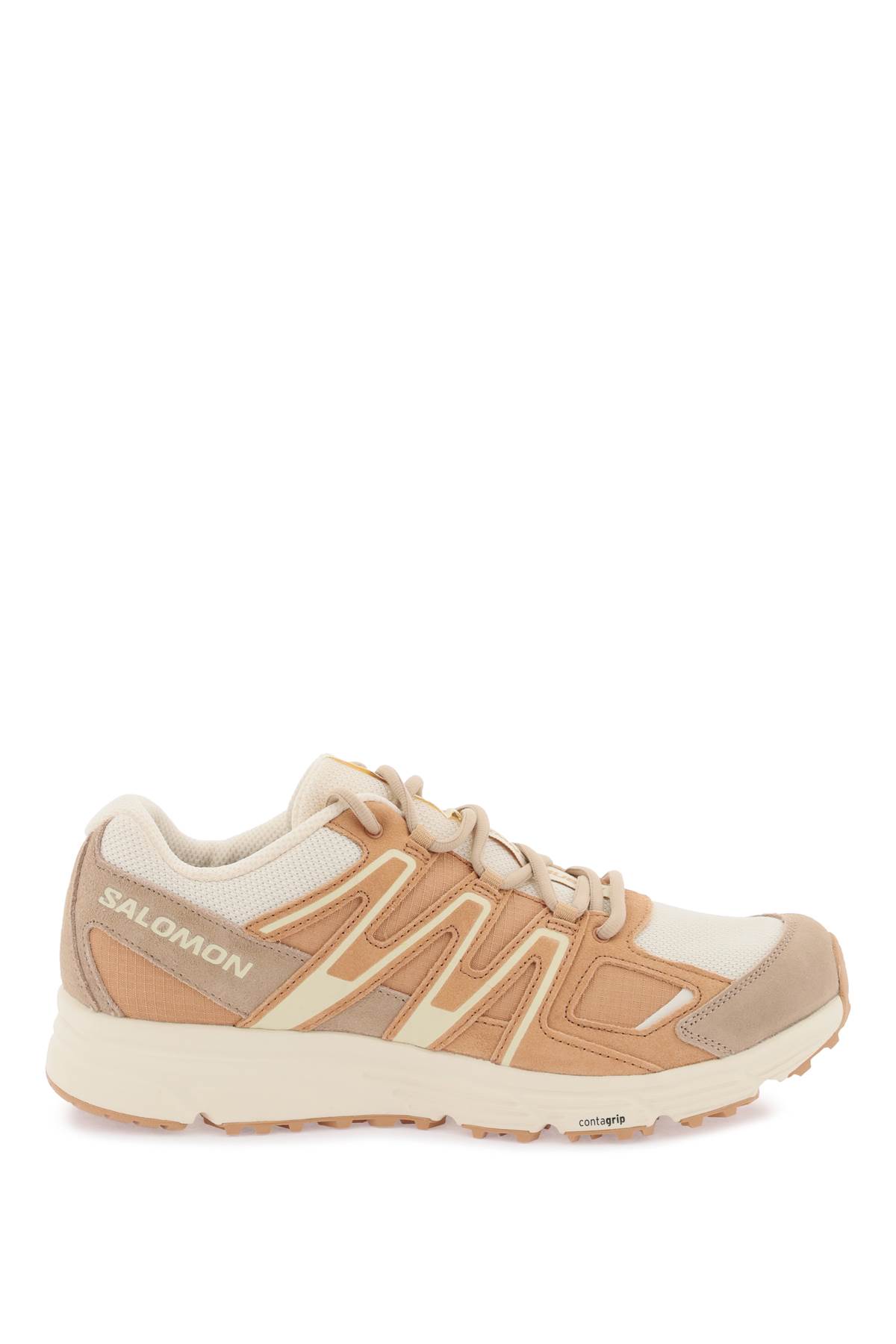 Shop Salomon X-mission 4 Suede Sneakers In Natural Sandstorm Bleached Sand (white)