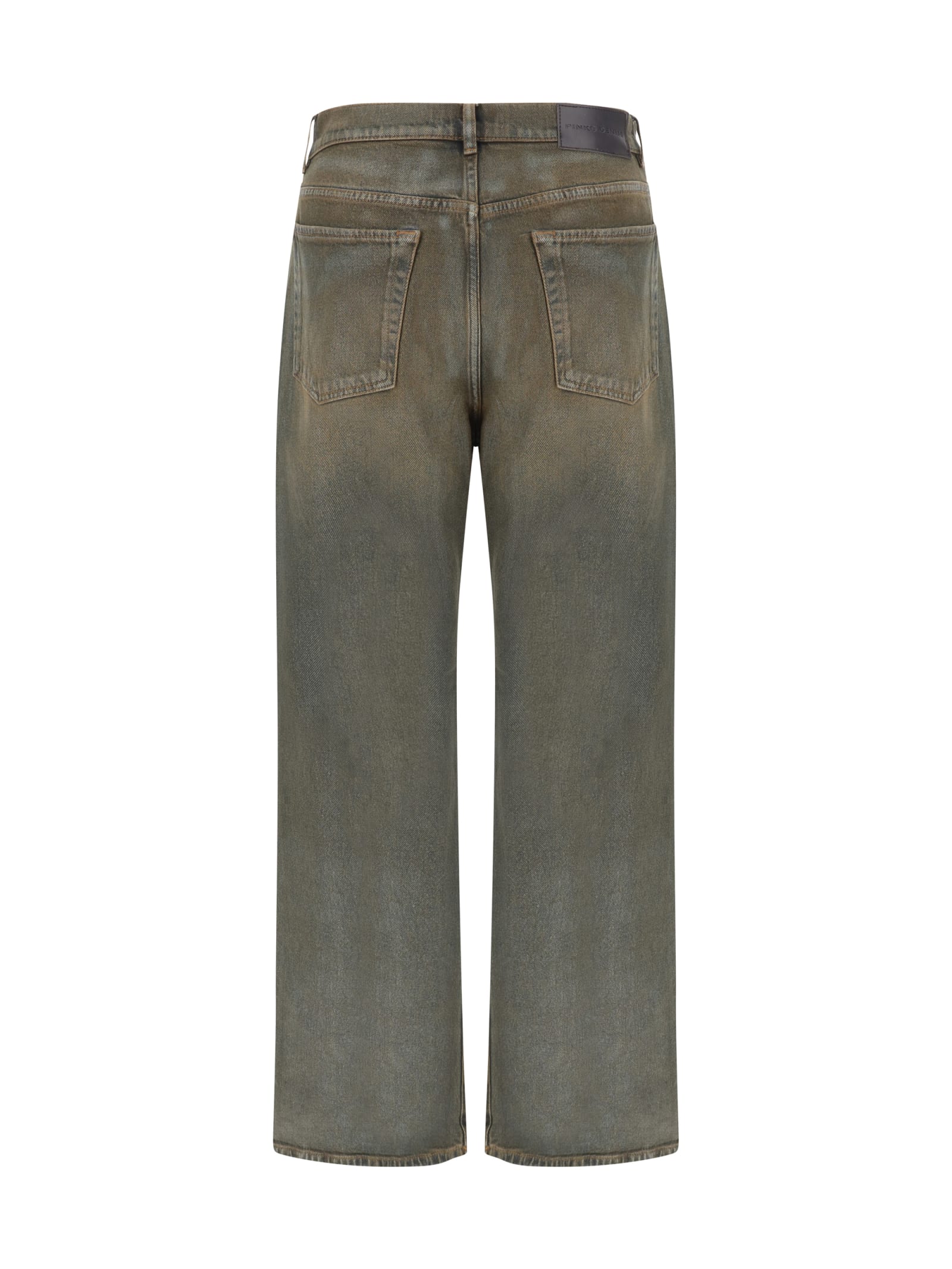 Shop Pinko Denim Pants In Brown/blue