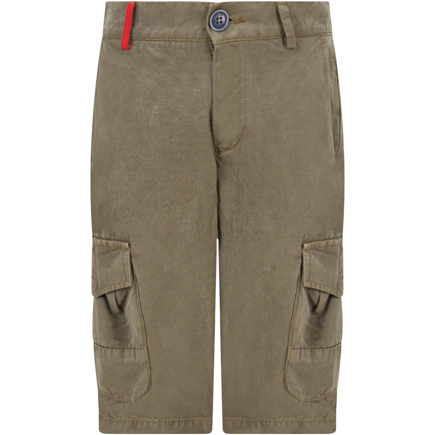 Fay Green Short For Boy With Logo