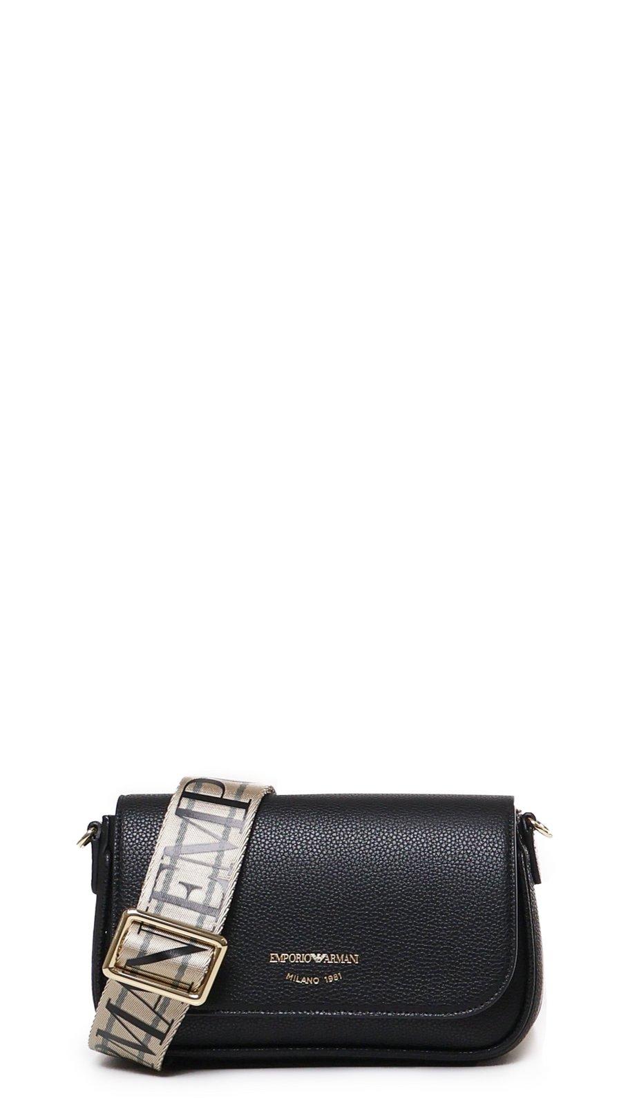 Emporio Armani Lilly Logo-printed Shoulder Bag In Black