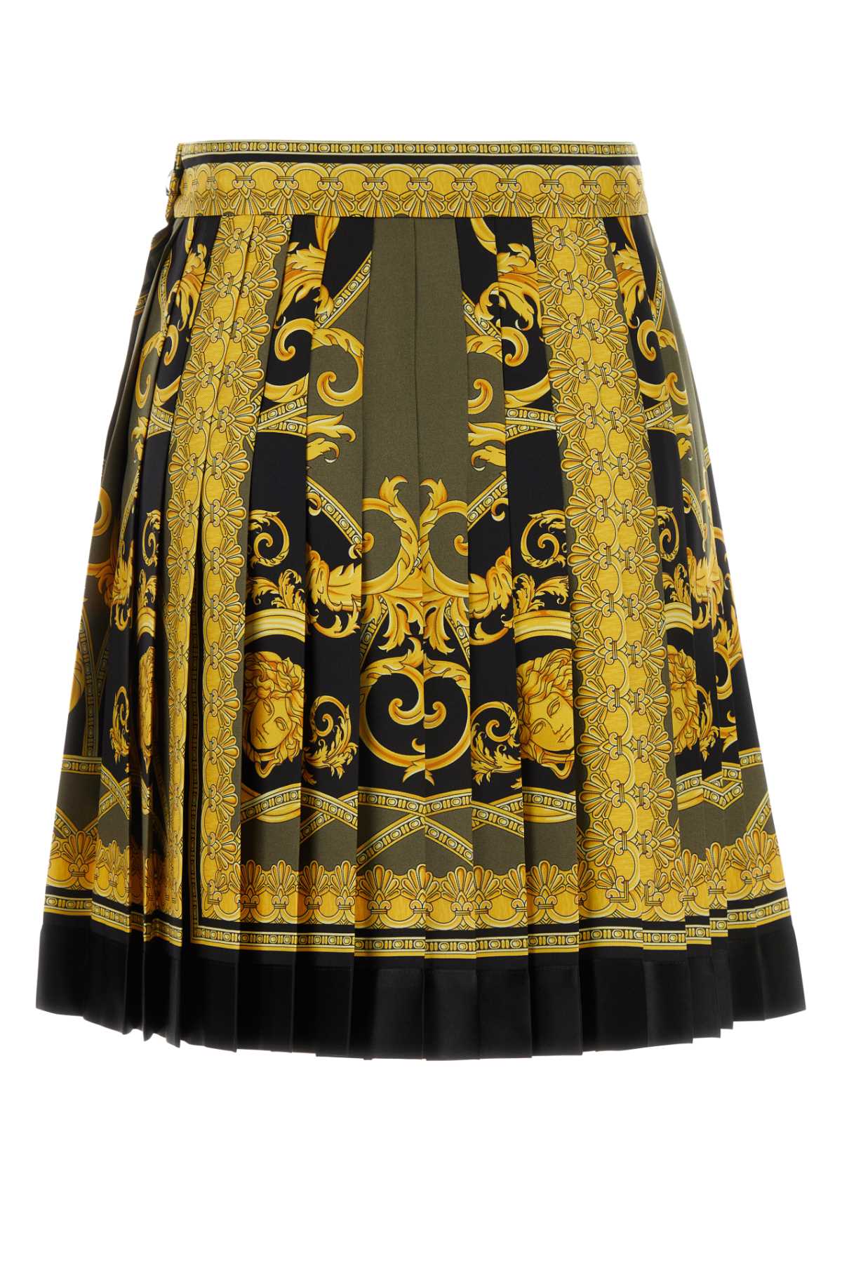 Shop Versace Printed Silk Skirt In 5bc60