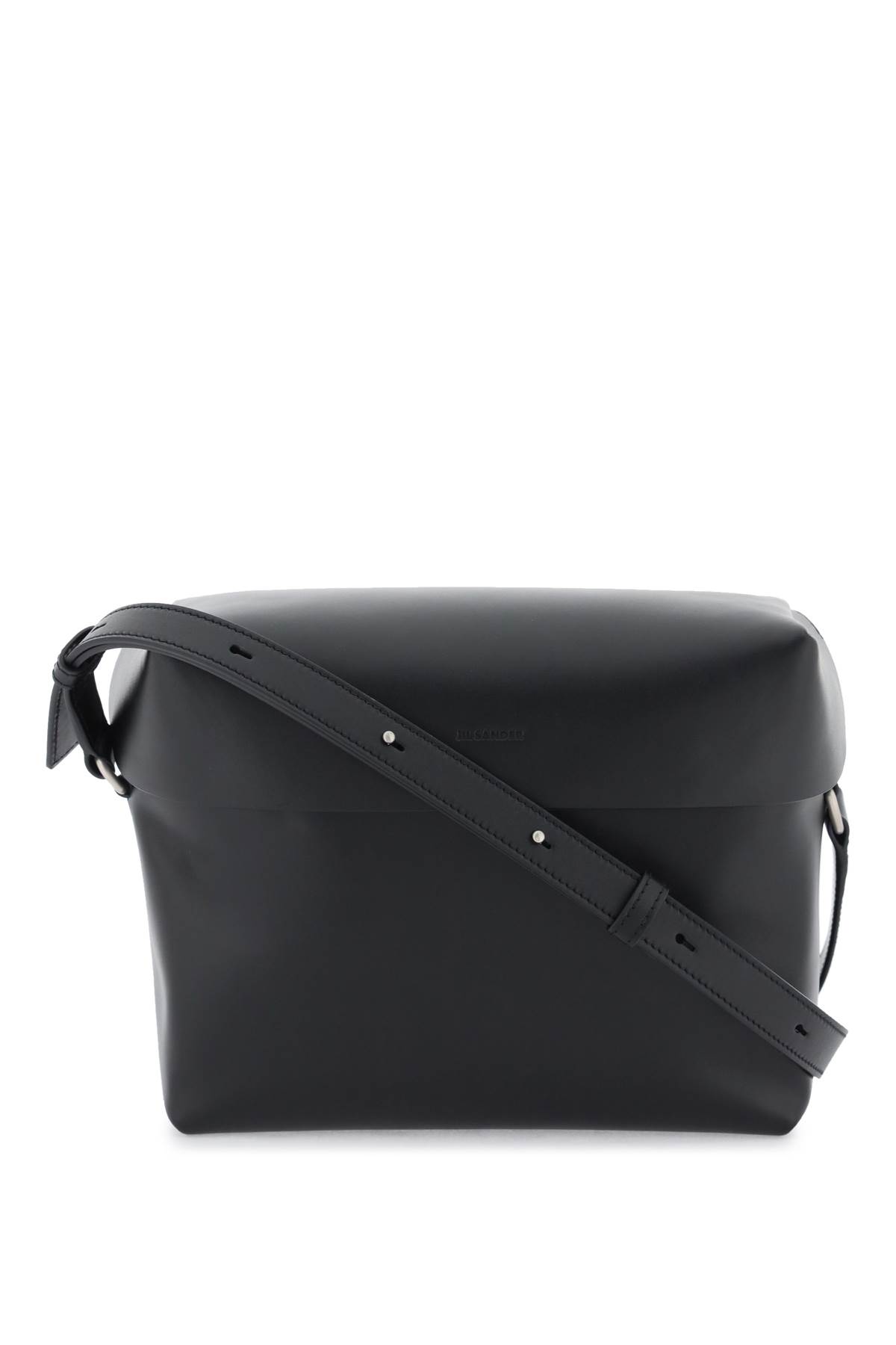Jil Sander Leather Crossbody Bag In 001 Black