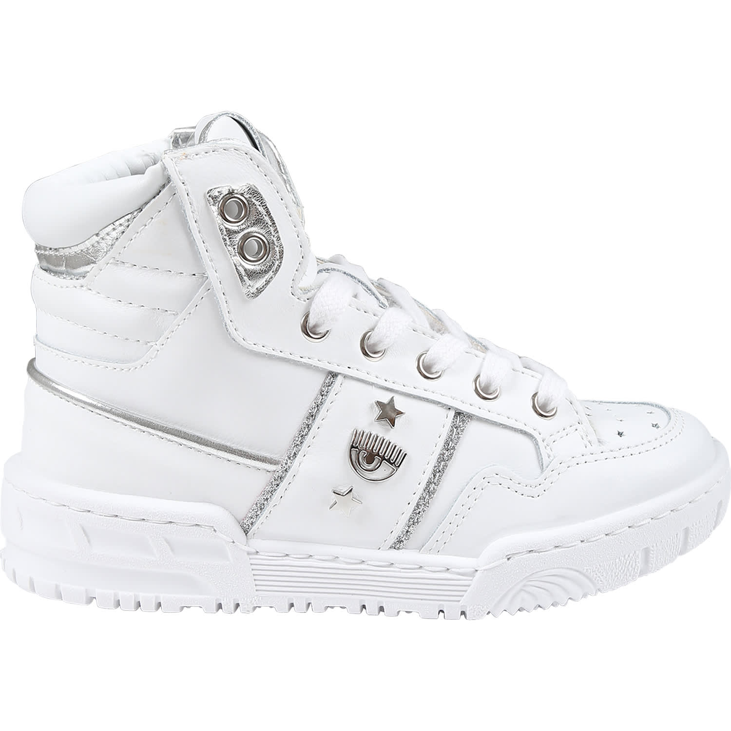 Chiara Ferragni Kids' White Sneakers For Girl With Eyestar