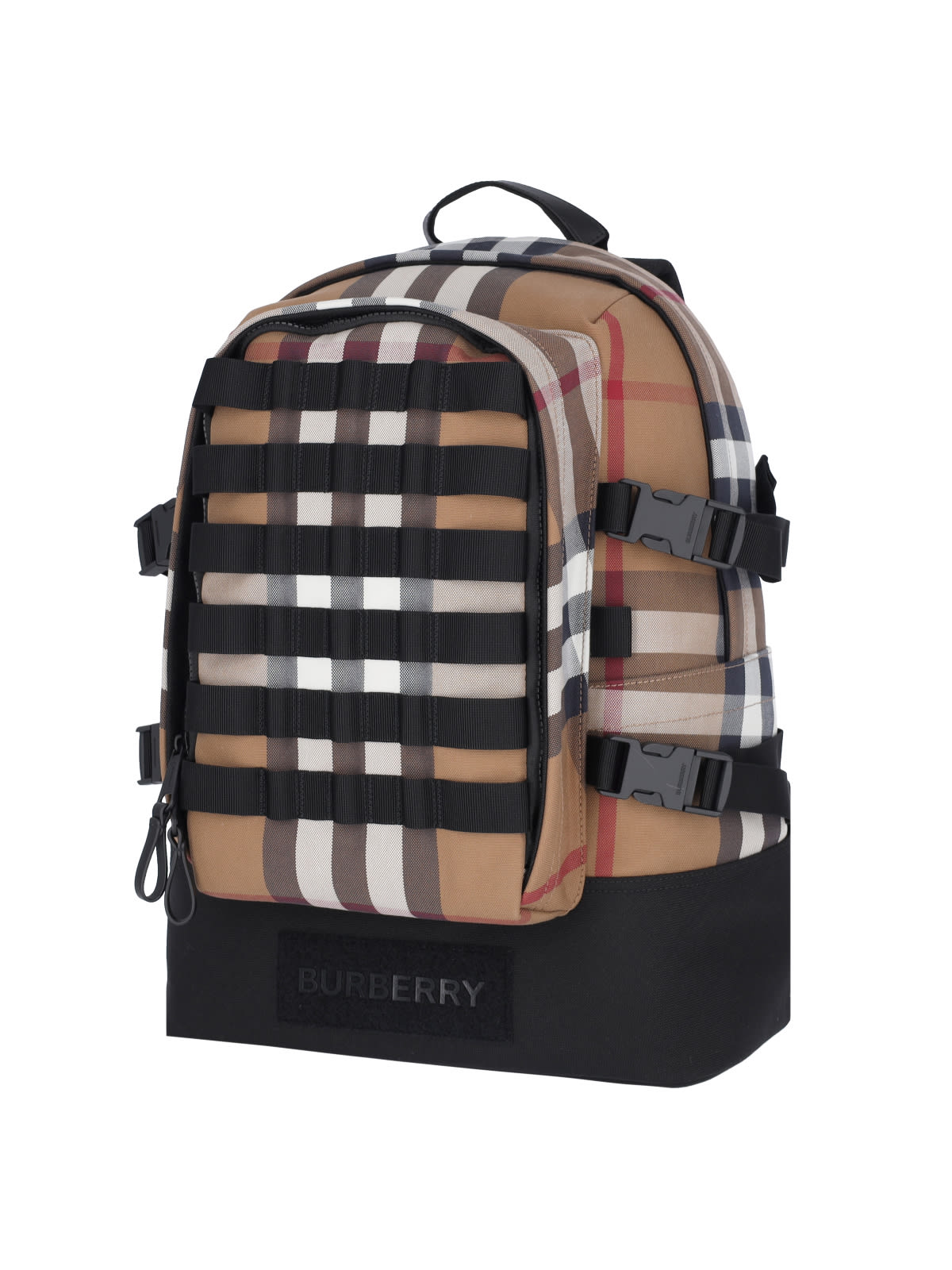 Shop Burberry Vintage Check Backpack In Brown