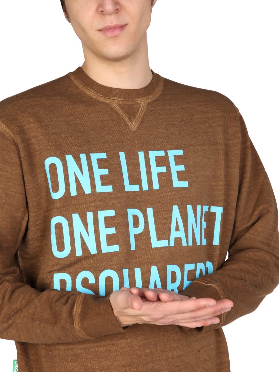 Shop Dsquared2 One Life One Planet Sweatshirt In Brown