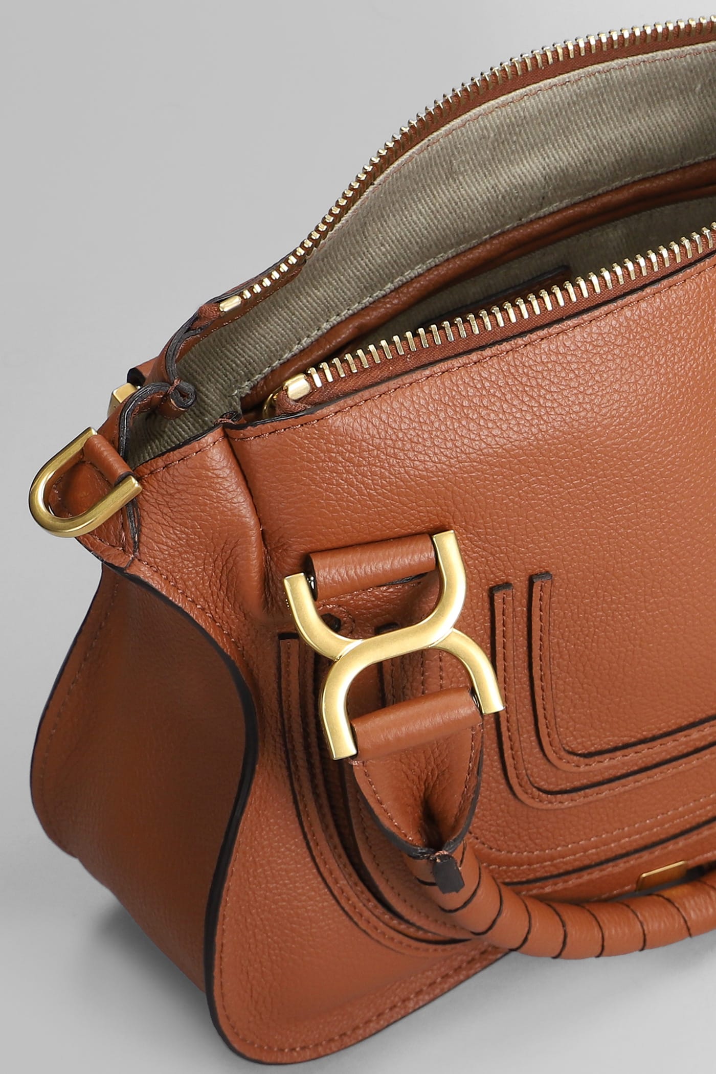 Shop Chloé Mercie Shoulder Bag In Brown Leather