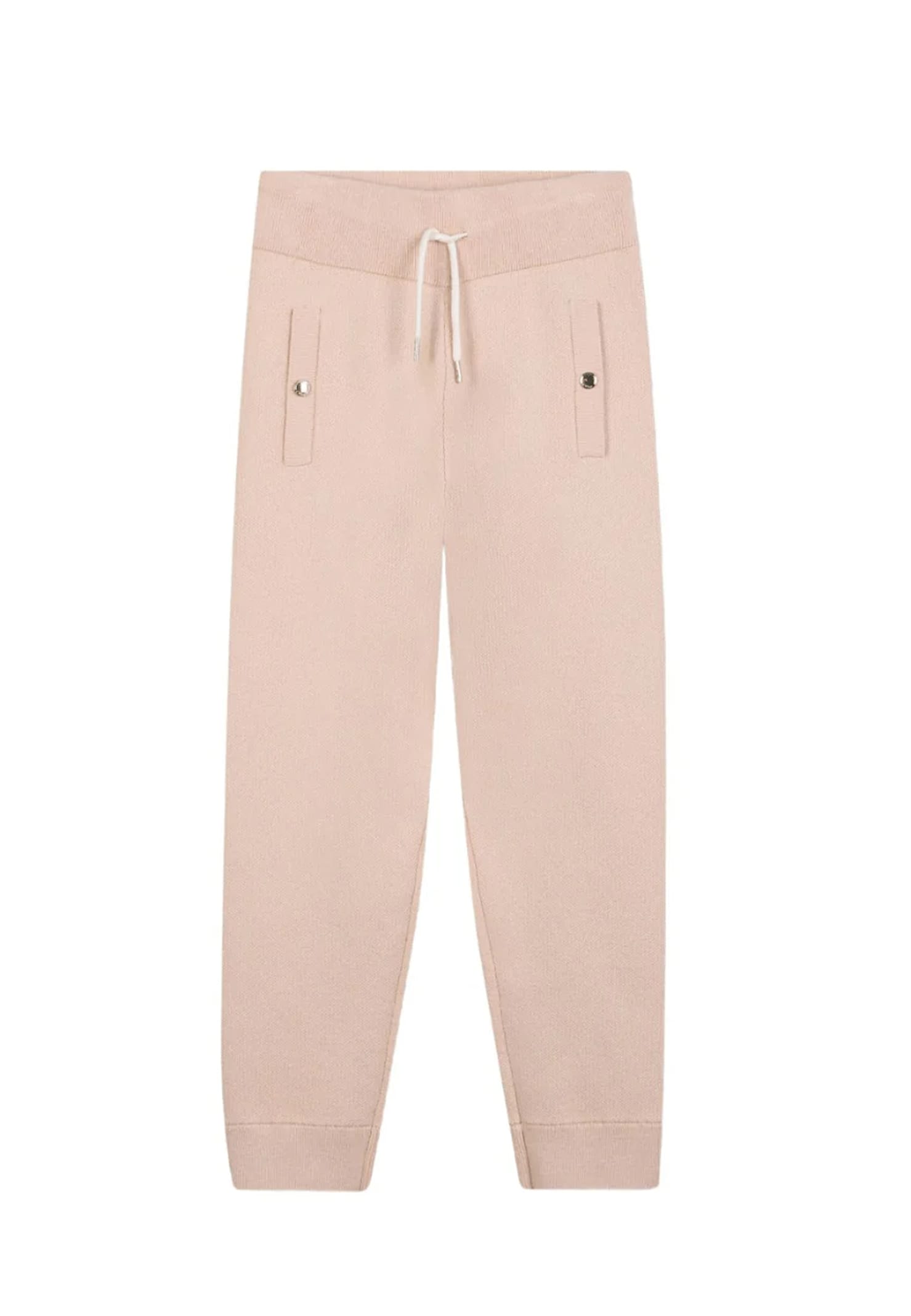 Chloé Beige Trousers For Girl With Logo In Multi