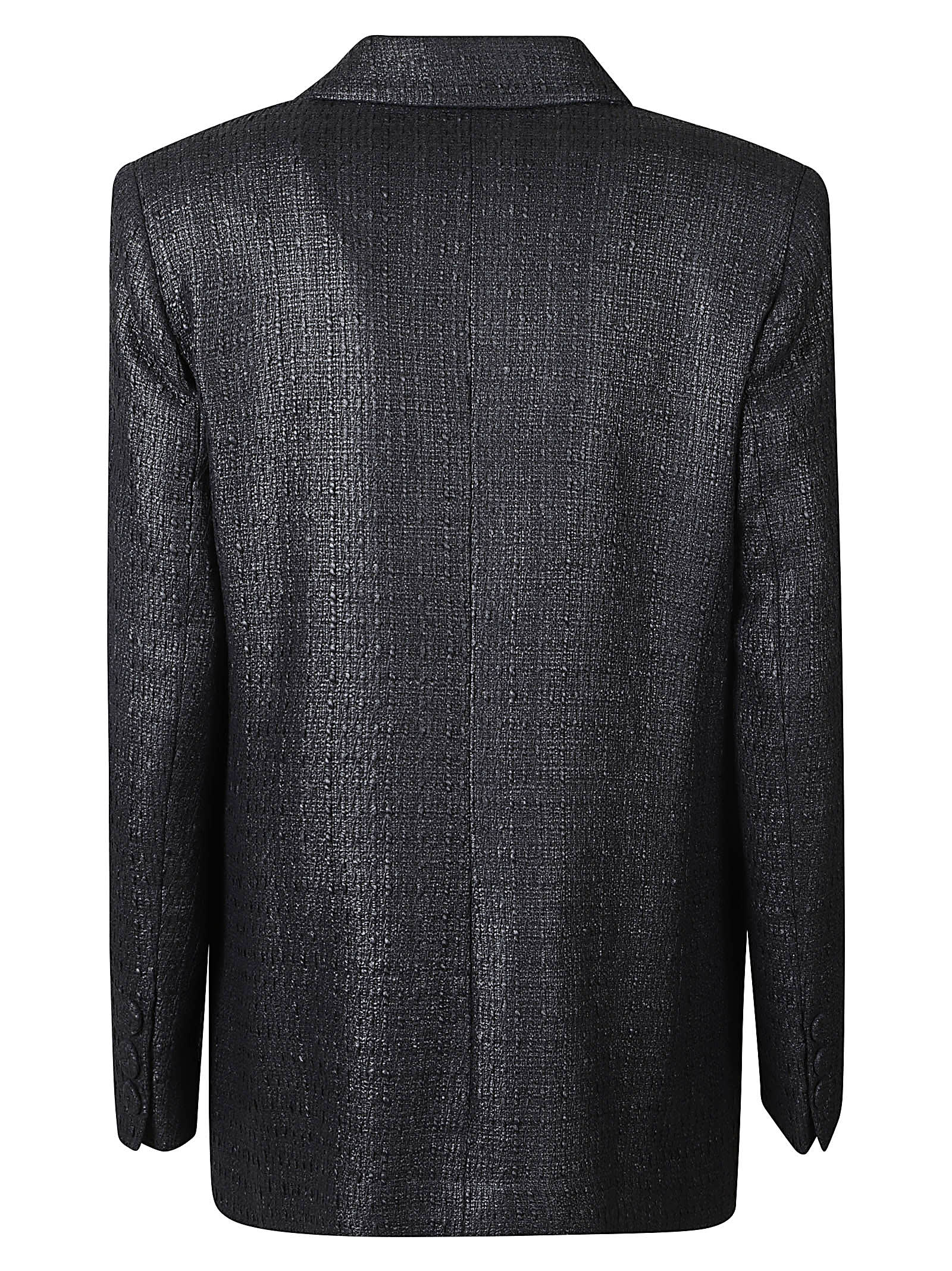 Shop Federica Tosi Single-button Tweed Blazer In Black