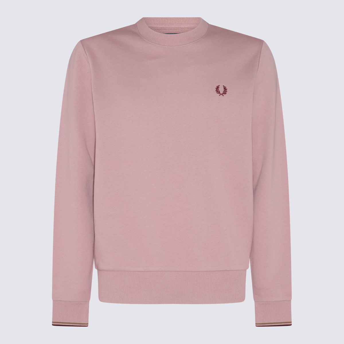 Shop Fred Perry Dusty Pink Cotton Blend Sweatshirt