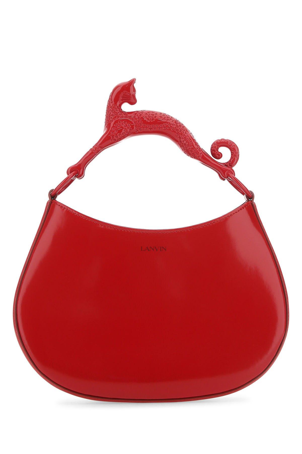 Lanvin Red Leather Cat Handbag In 303