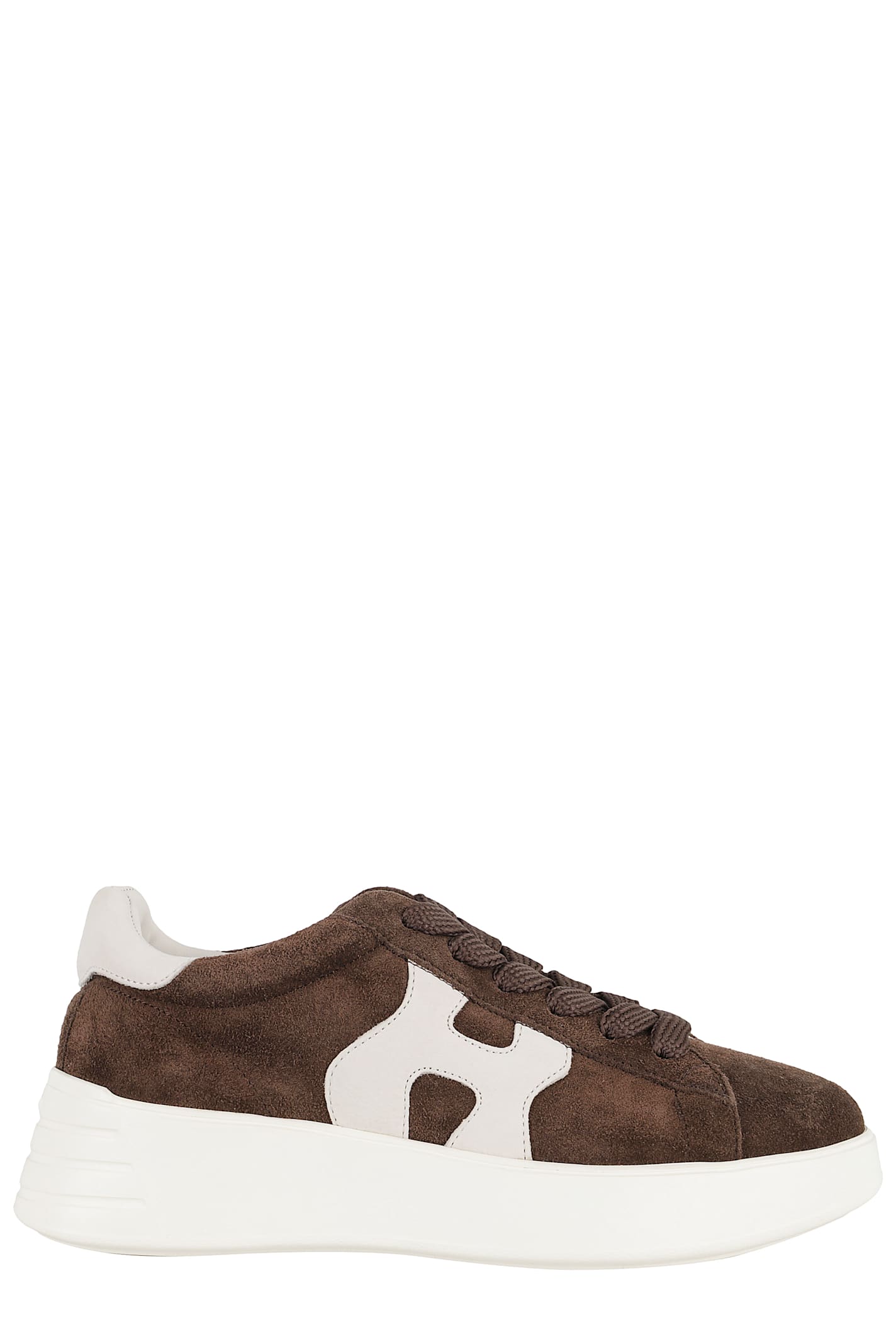 Hogan Suede Upper Sneakers With Rubber Sole In Brown