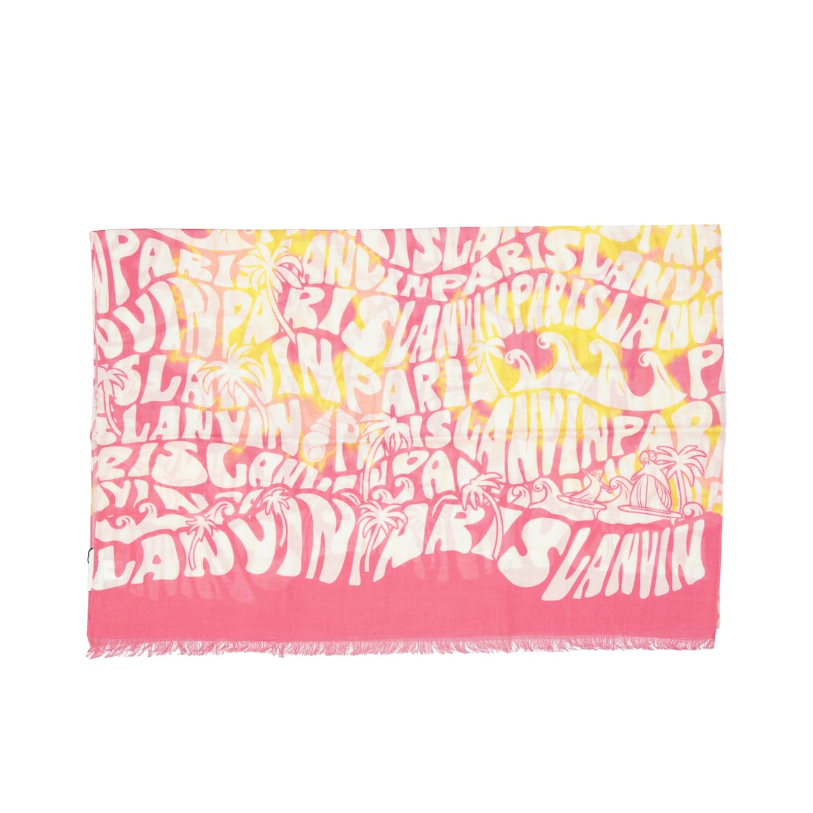 Shop Lanvin Wool Printed Scarf In Pink