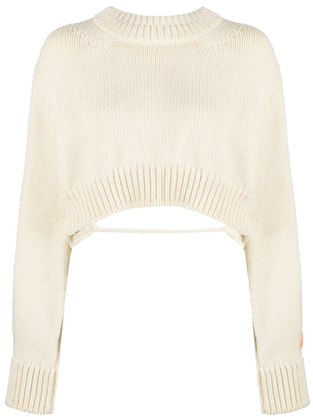 Open-back Cropped Wool Jumper