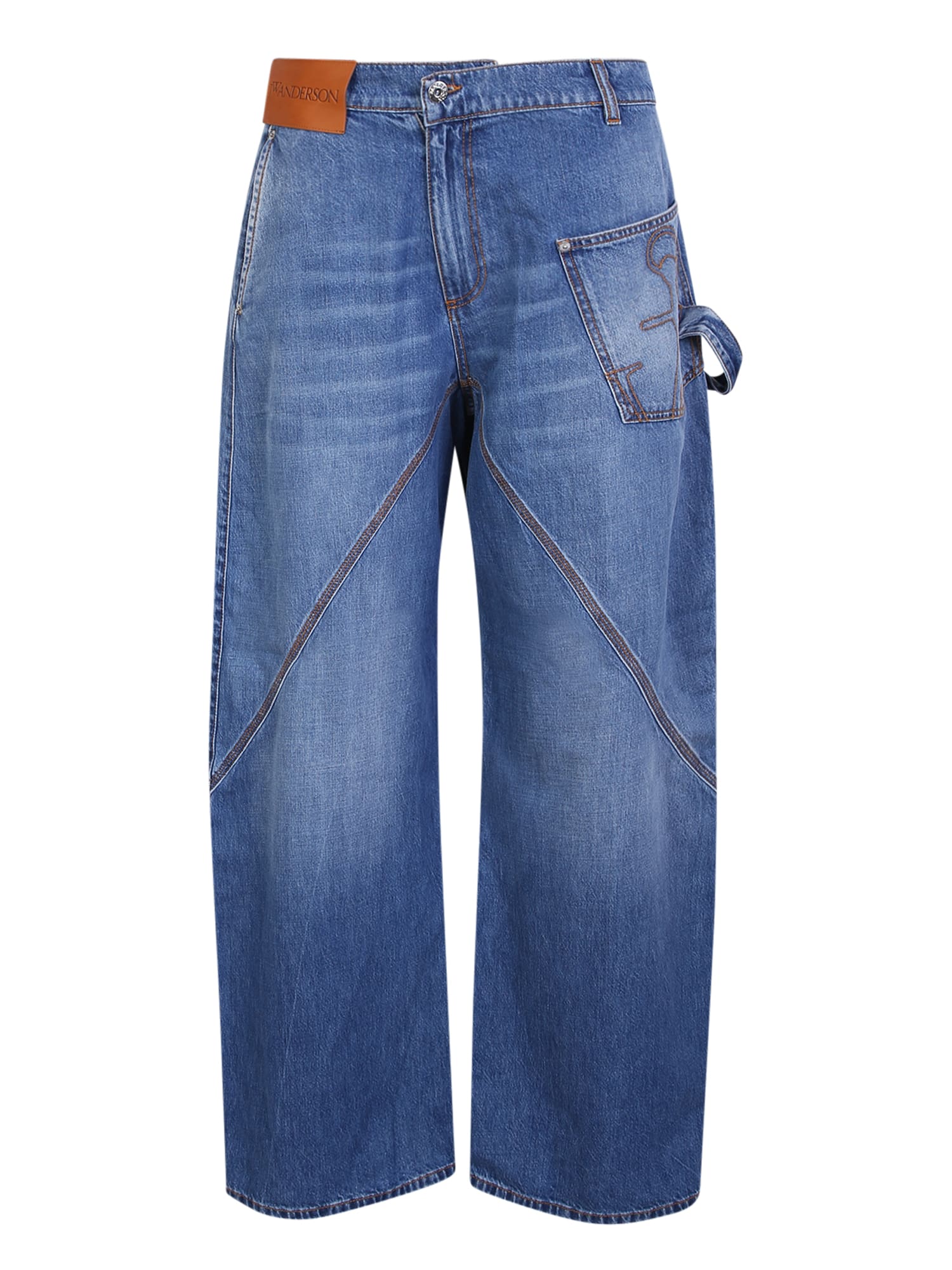 Shop Jw Anderson Oversized Wide-leg Jeans In Blue